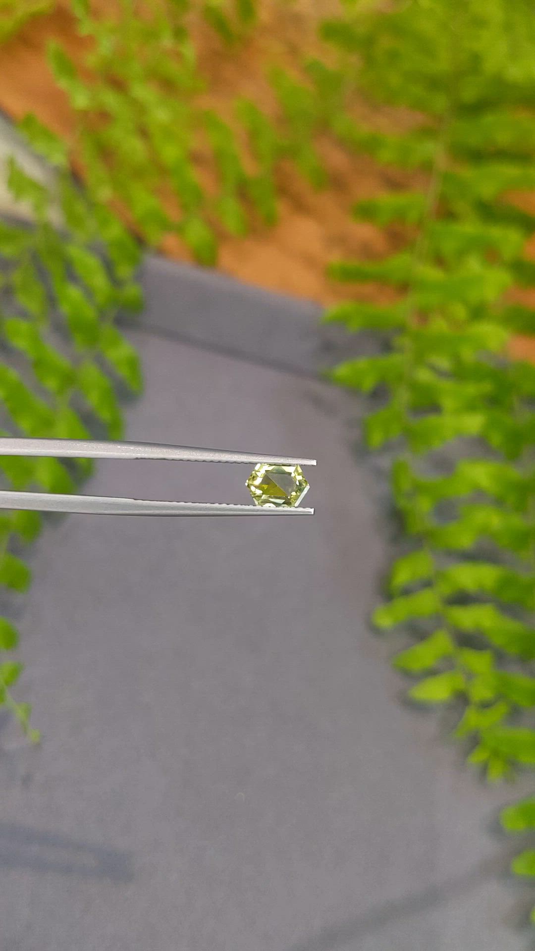 0.86 Ct. Yellowish Green Sapphire from Montana Size Video