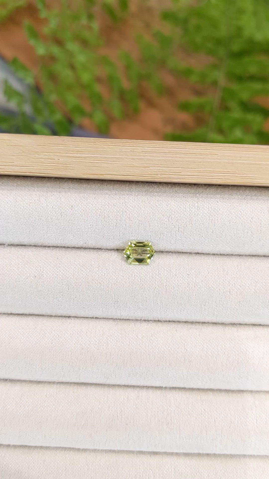 0.86 Ct. Yellowish Green Sapphire from Montana Size Video