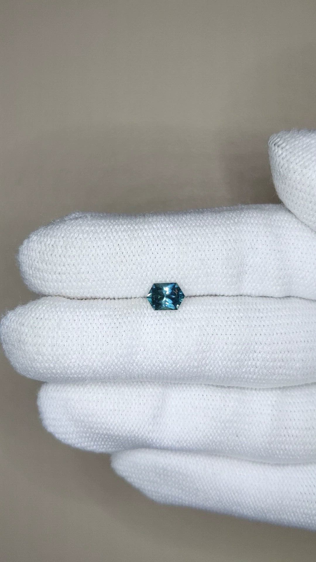 0.84 Ct. Bluish Green Sapphire from Montana Size Video