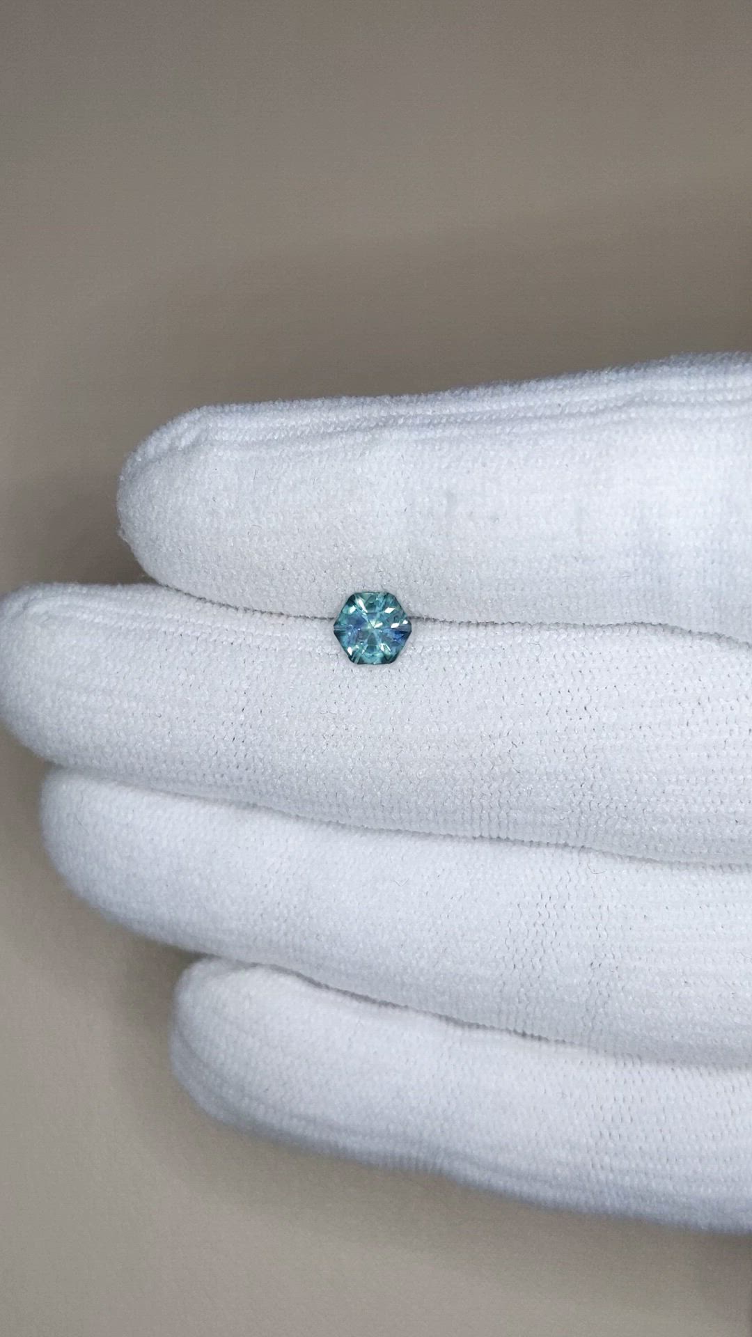 0.76 Ct. Bluish Green Sapphire from Montana Size Video