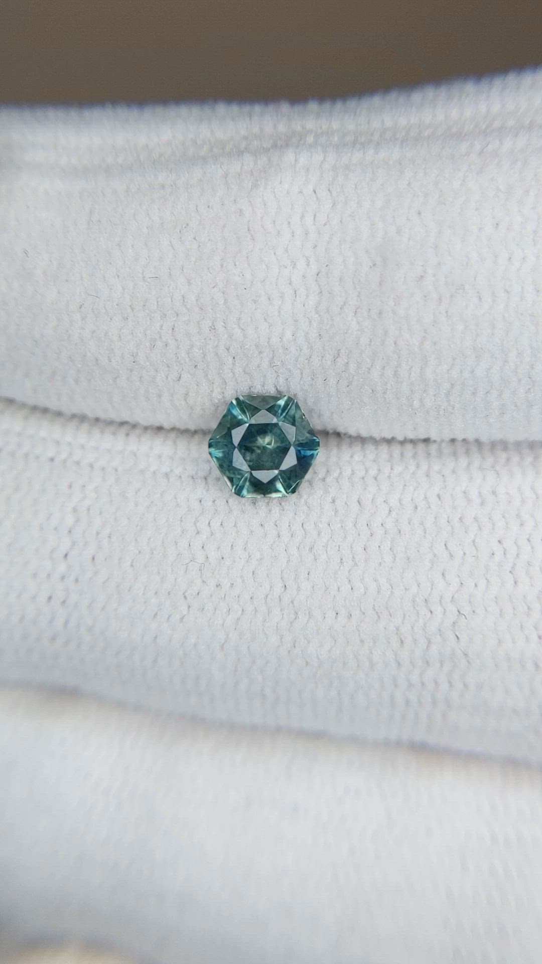0.76 Ct. Bluish Green Sapphire from Montana Size Video