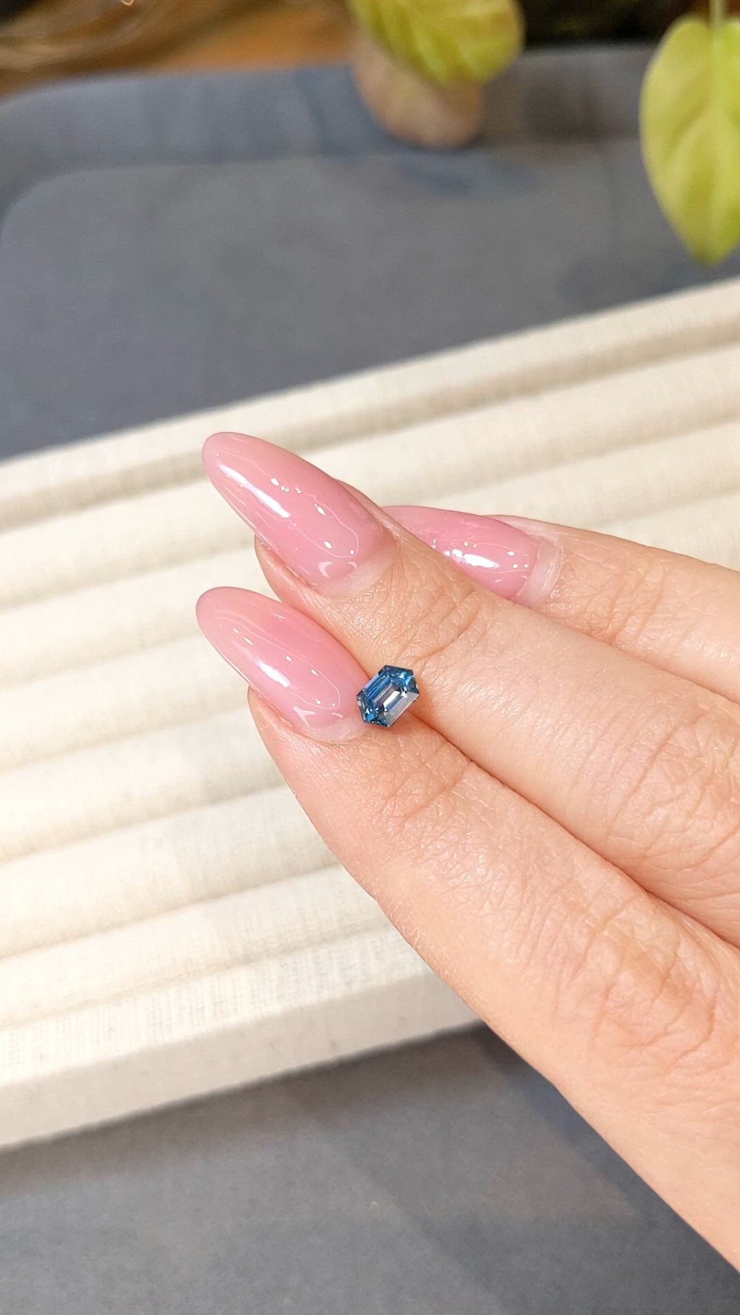 0.82 Ct. Greenish Blue Sapphire from Montana Size Video