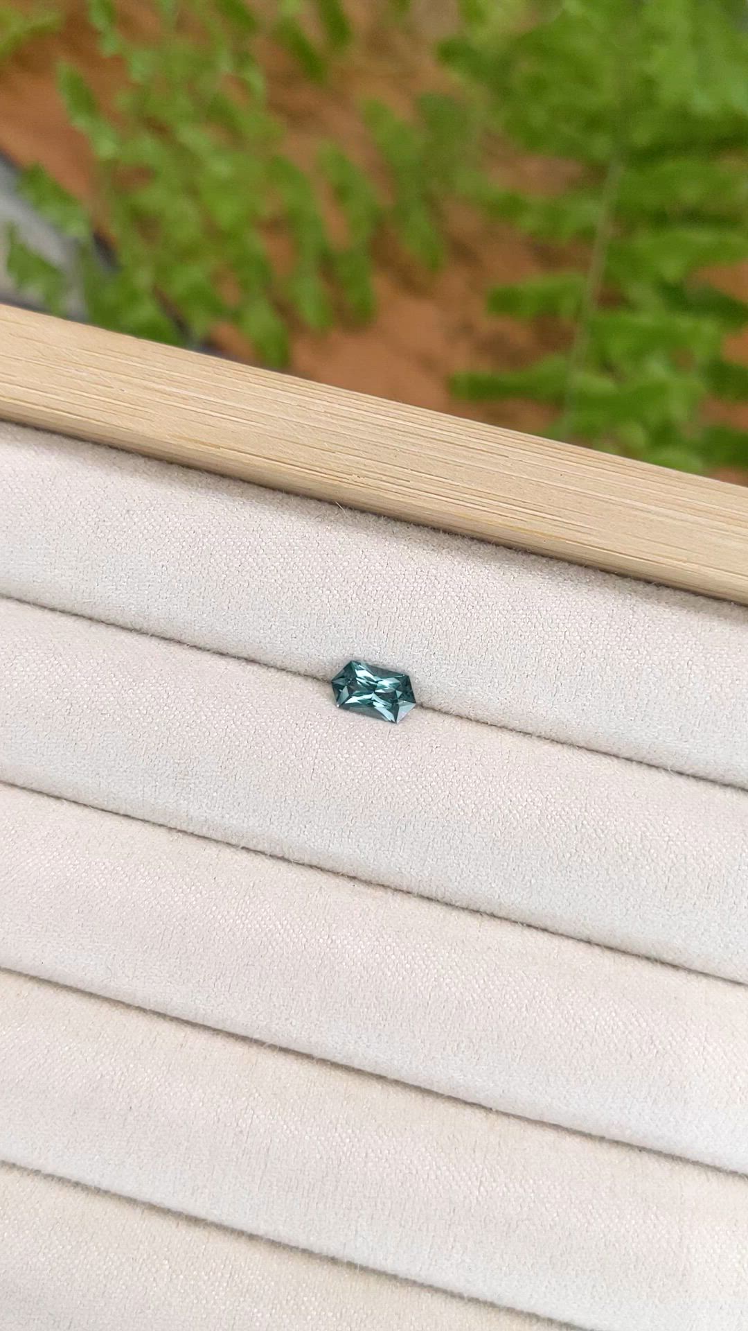 0.81 Ct. Bluish Green Sapphire from Montana Size Video