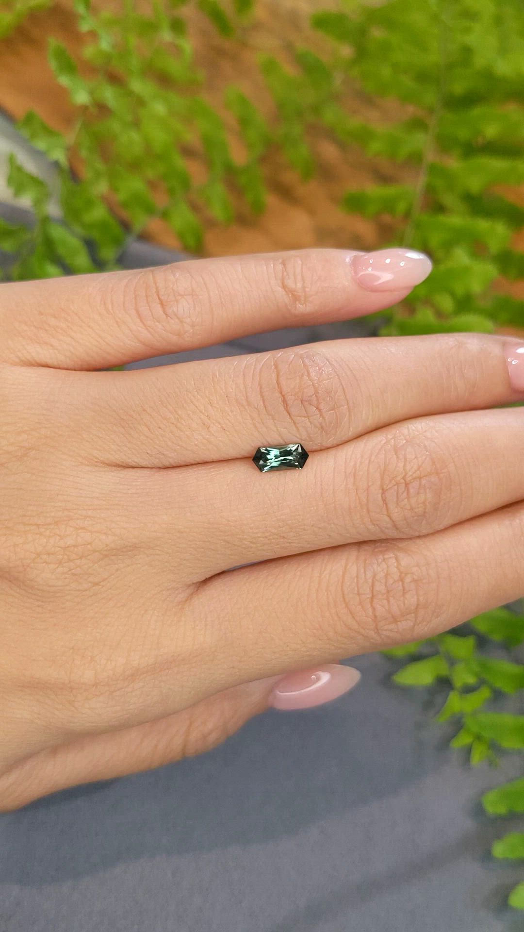 0.71 Ct. Bluish Green Sapphire from Montana Size Video