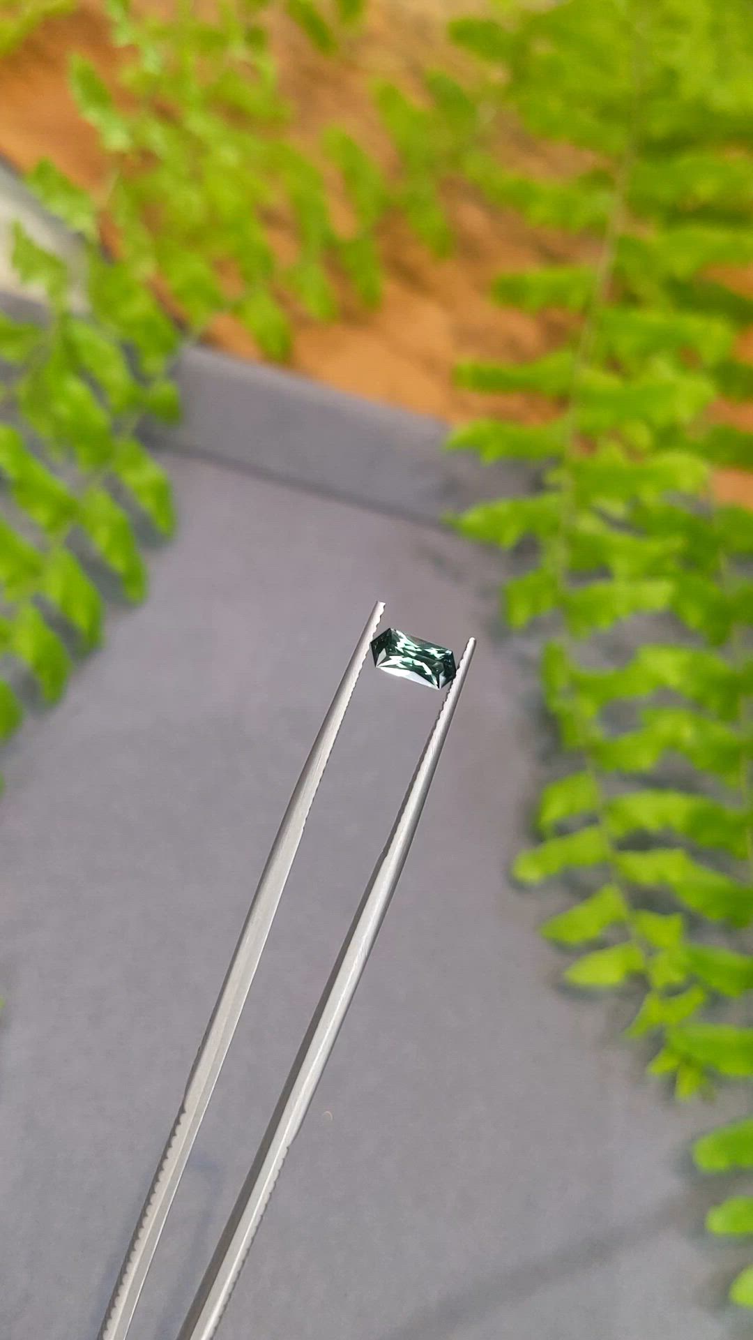 0.71 Ct. Bluish Green Sapphire from Montana Size Video
