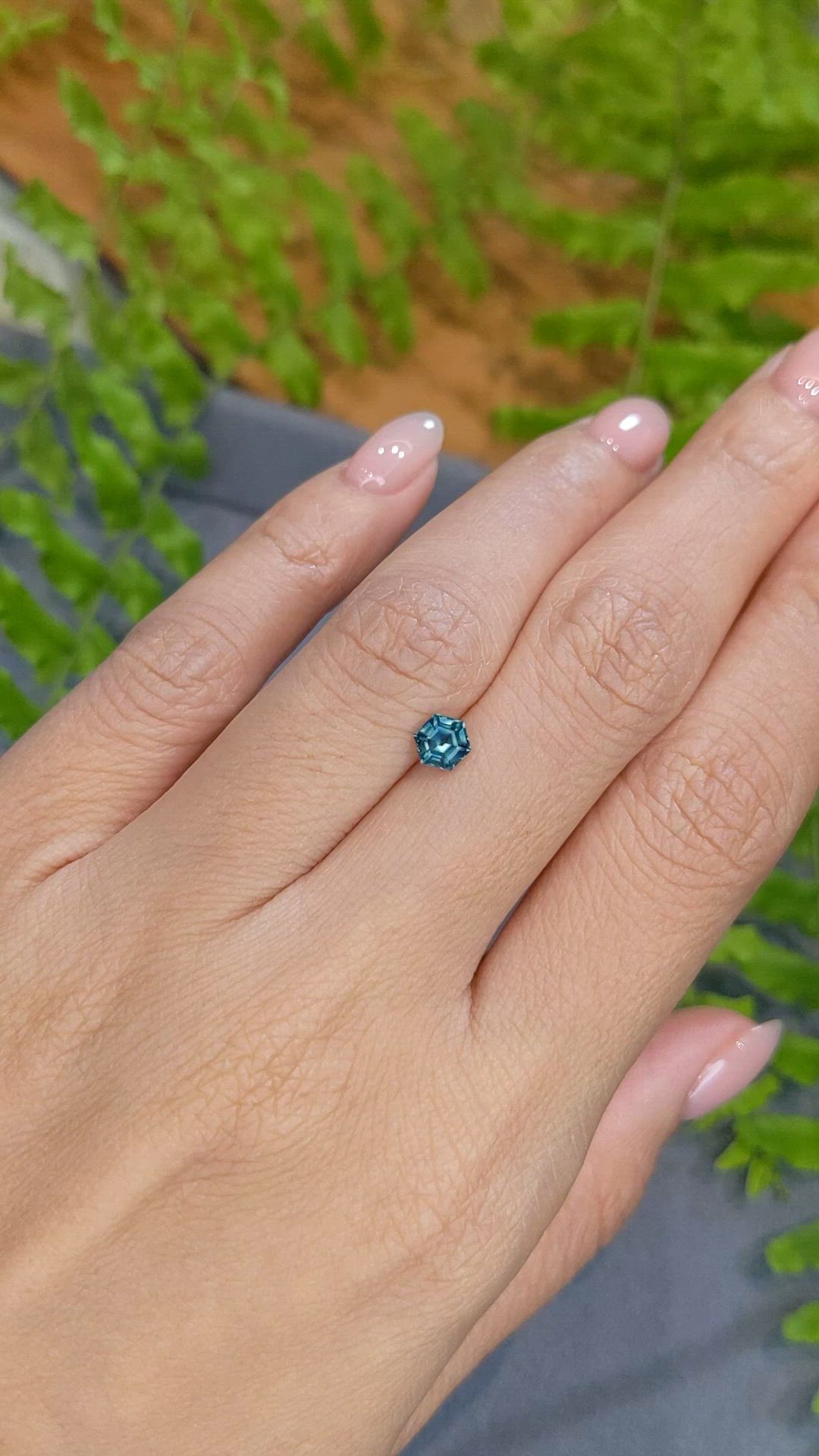0.60 Ct. Bluish Green Sapphire from Montana Size Video