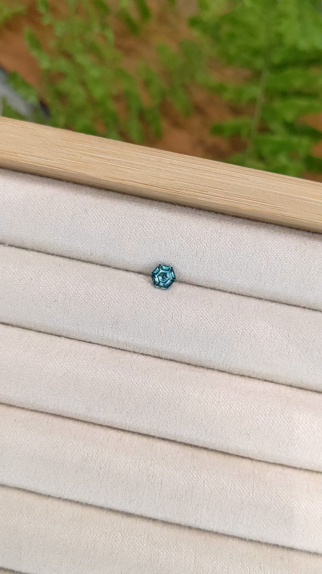 0.60 Ct. Bluish Green Sapphire from Montana Size Video