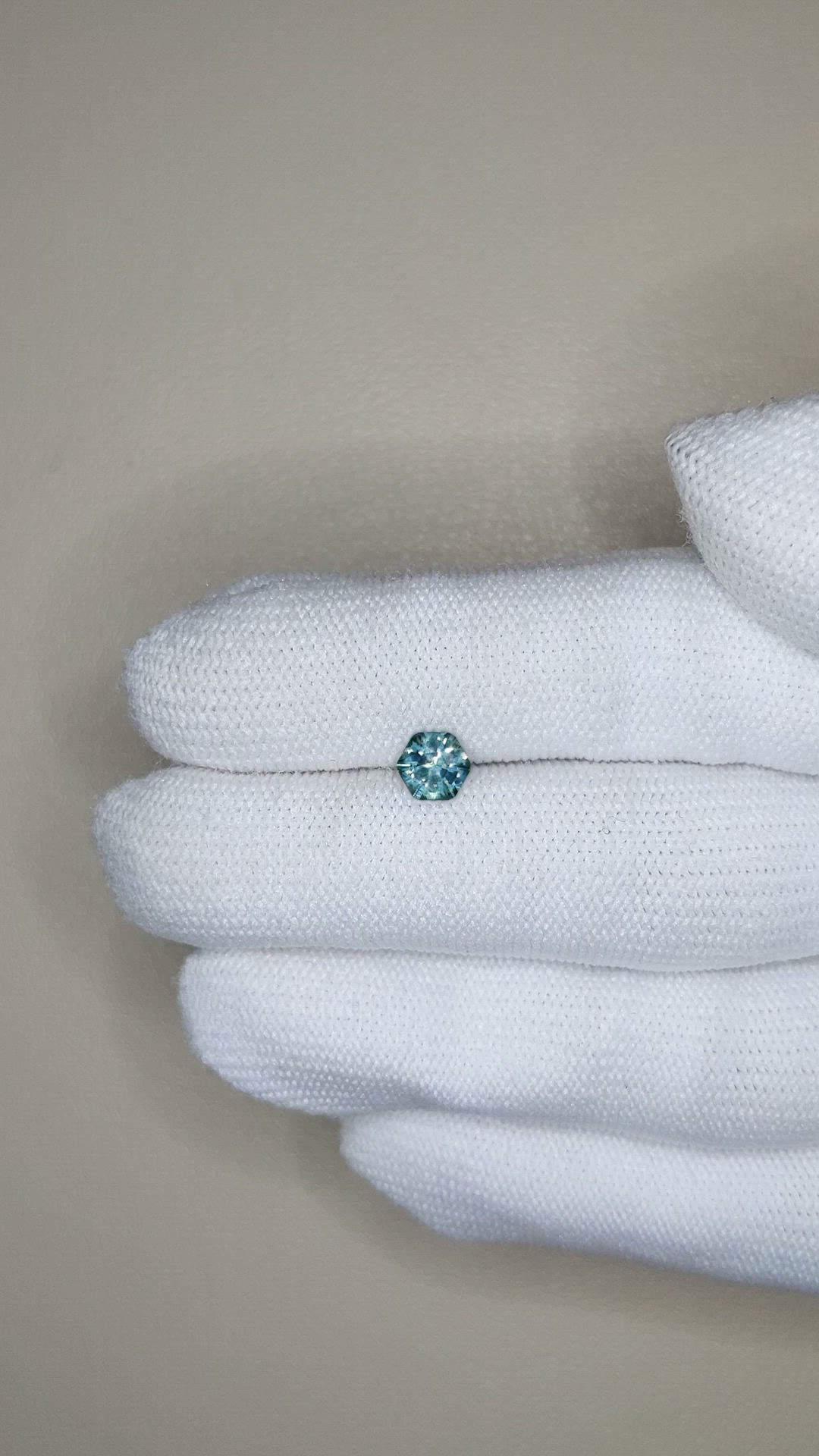 0.75 Ct. Bluish Green Sapphire from Montana Size Video