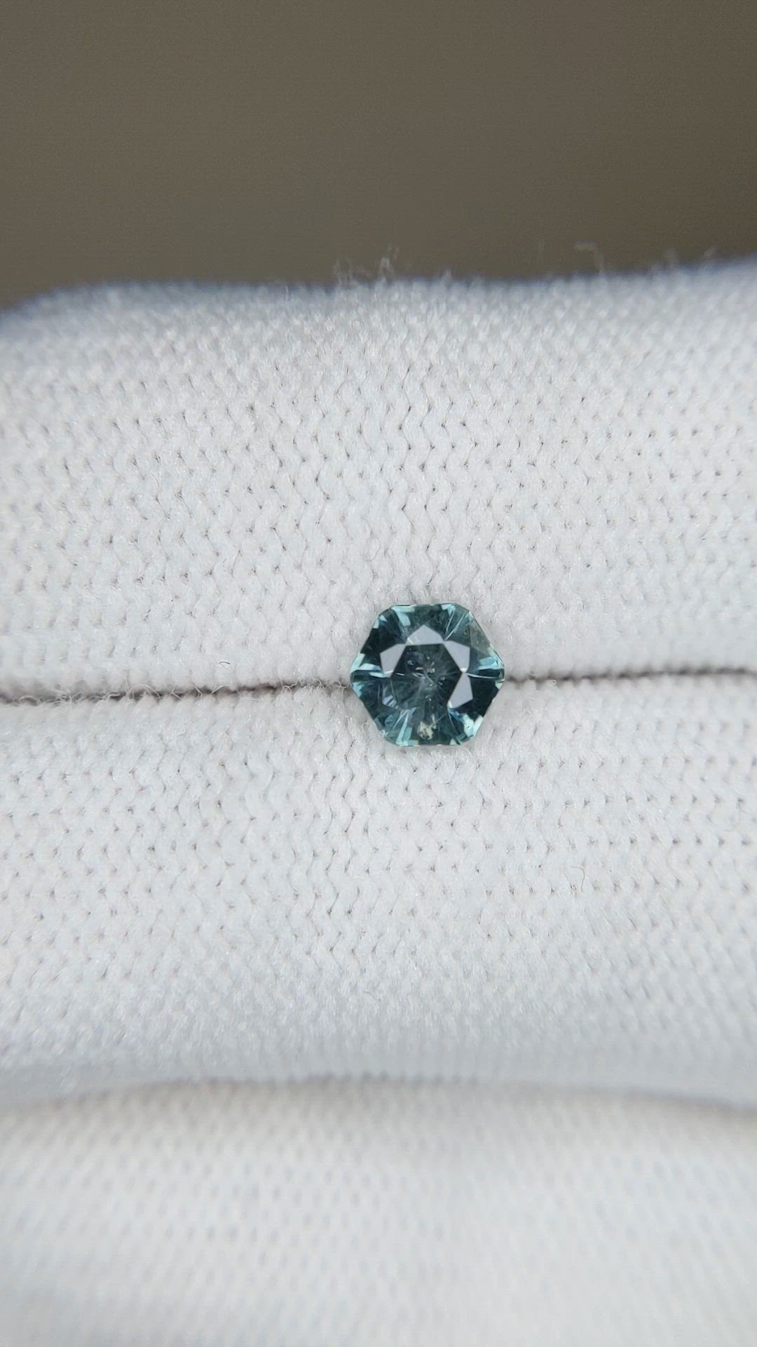 0.75 Ct. Bluish Green Sapphire from Montana Size Video