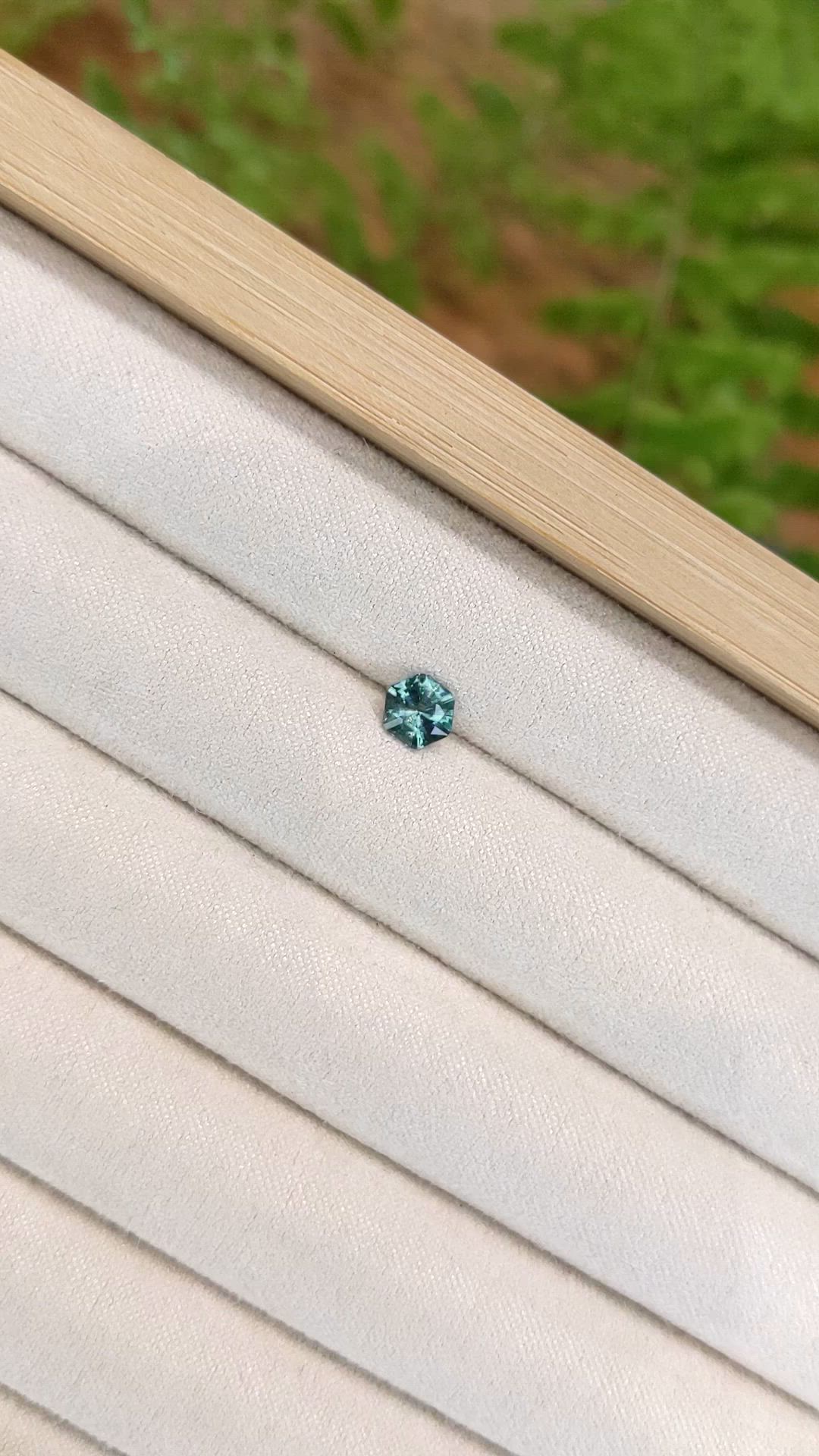 0.75 Ct. Bluish Green Sapphire from Montana Size Video