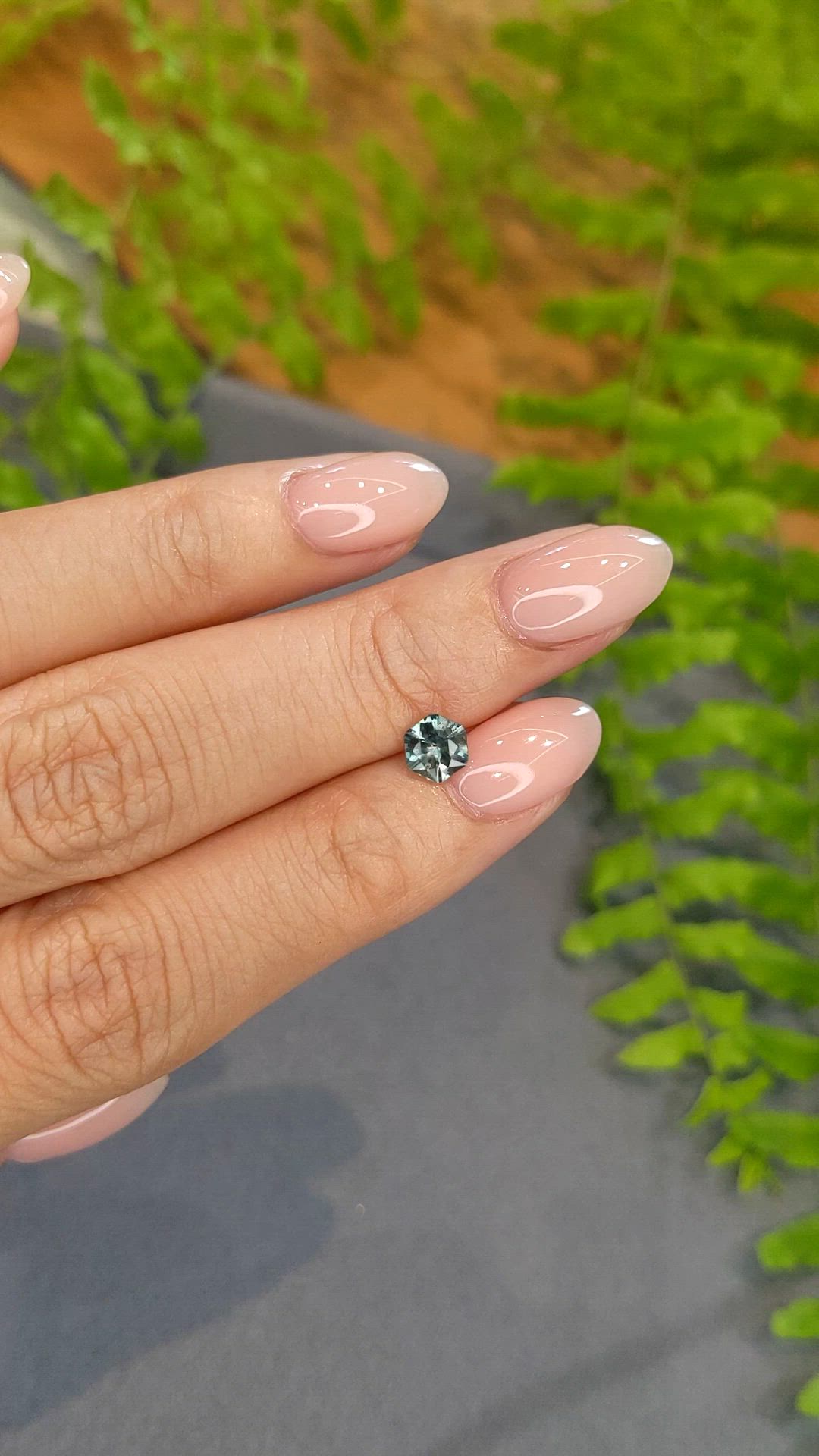 0.75 Ct. Bluish Green Sapphire from Montana Size Video