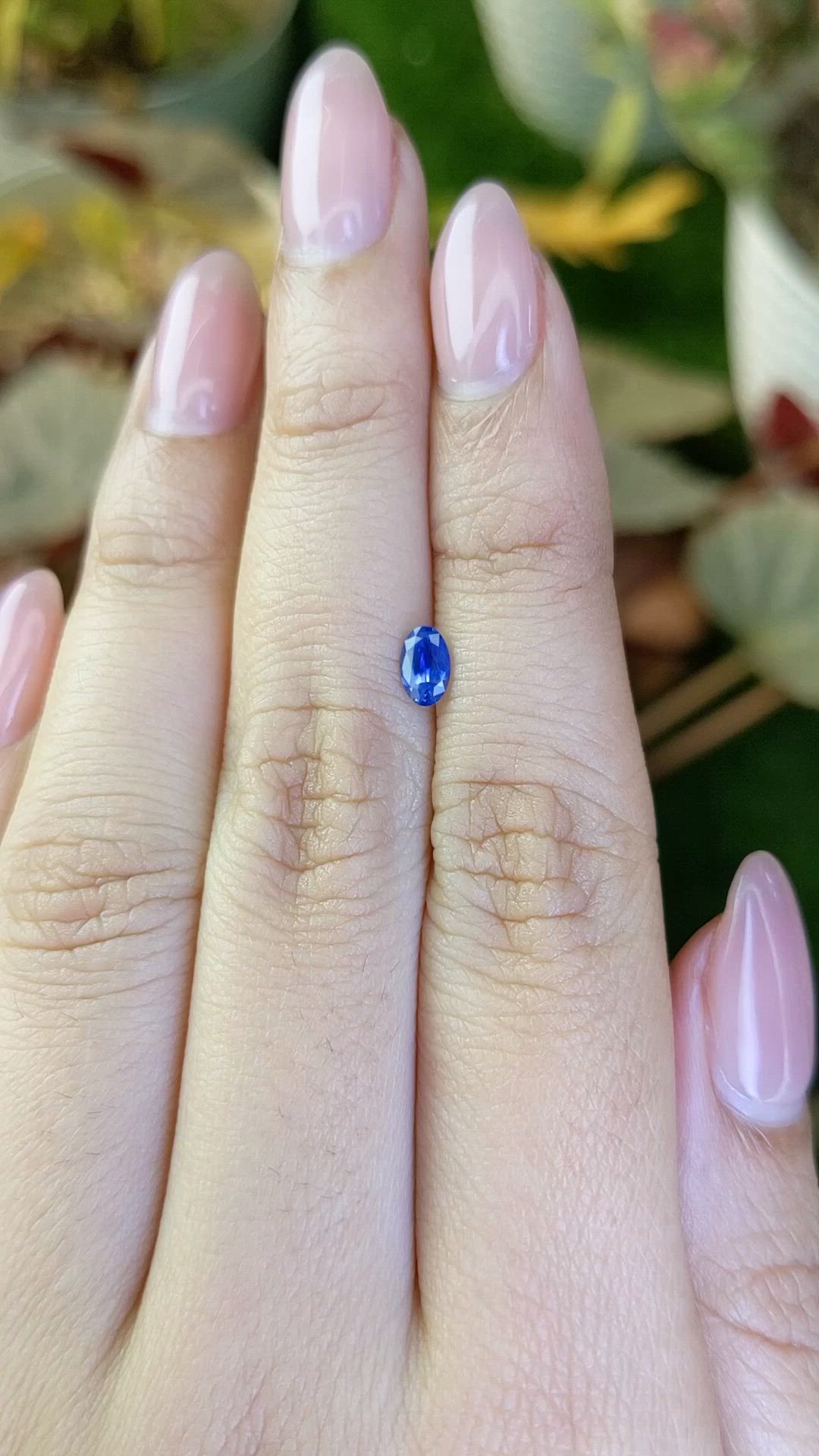 0.39 Ct. Blue Sapphire from Ceylon (Sri Lanka) Size Video