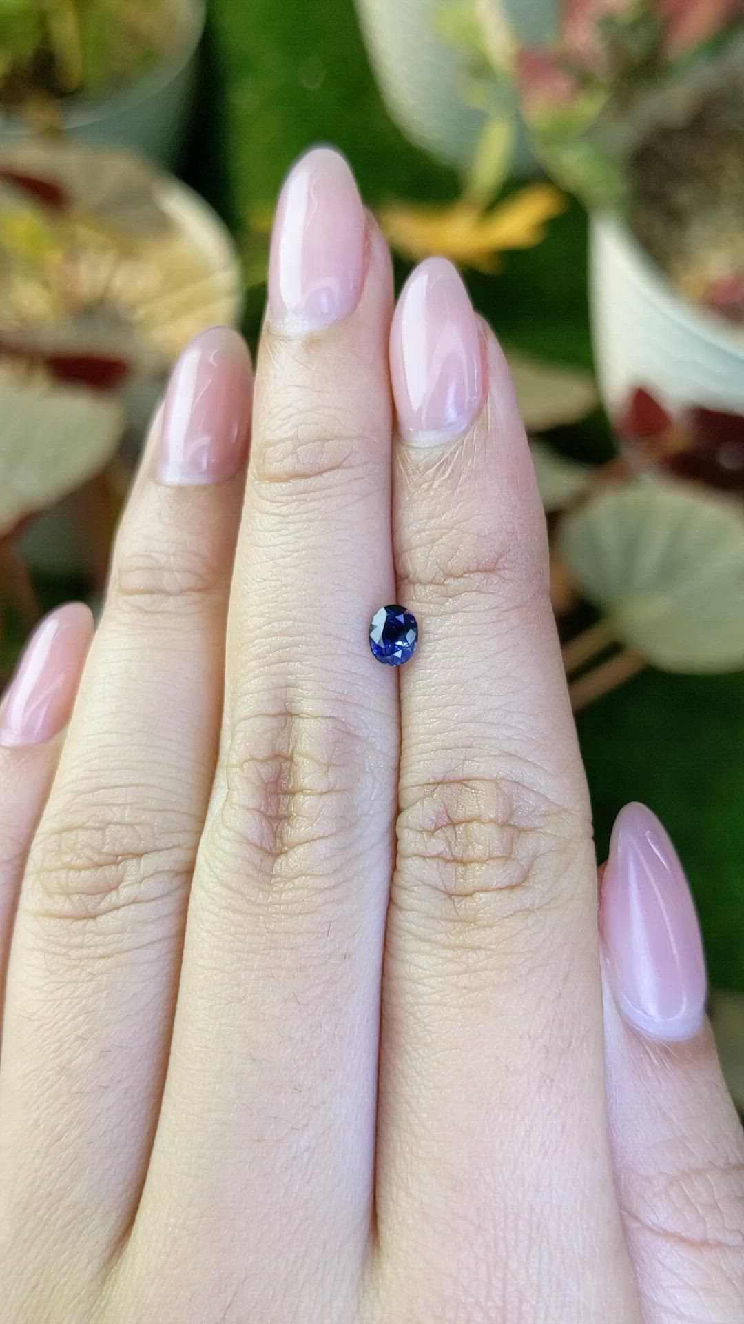 0.51 Ct. Blue Sapphire from Ceylon (Sri Lanka) Size Video