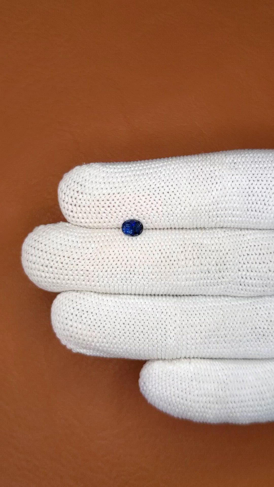 0.51 Ct. Blue Sapphire from Ceylon (Sri Lanka) Size Video