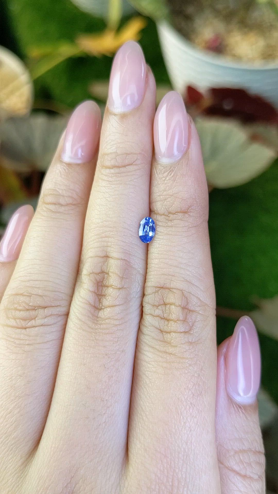 0.38 Ct. Blue Sapphire from Ceylon (Sri Lanka) Size Video