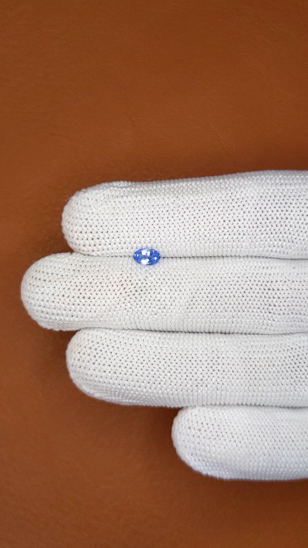 0.38 Ct. Blue Sapphire from Ceylon (Sri Lanka) Size Video