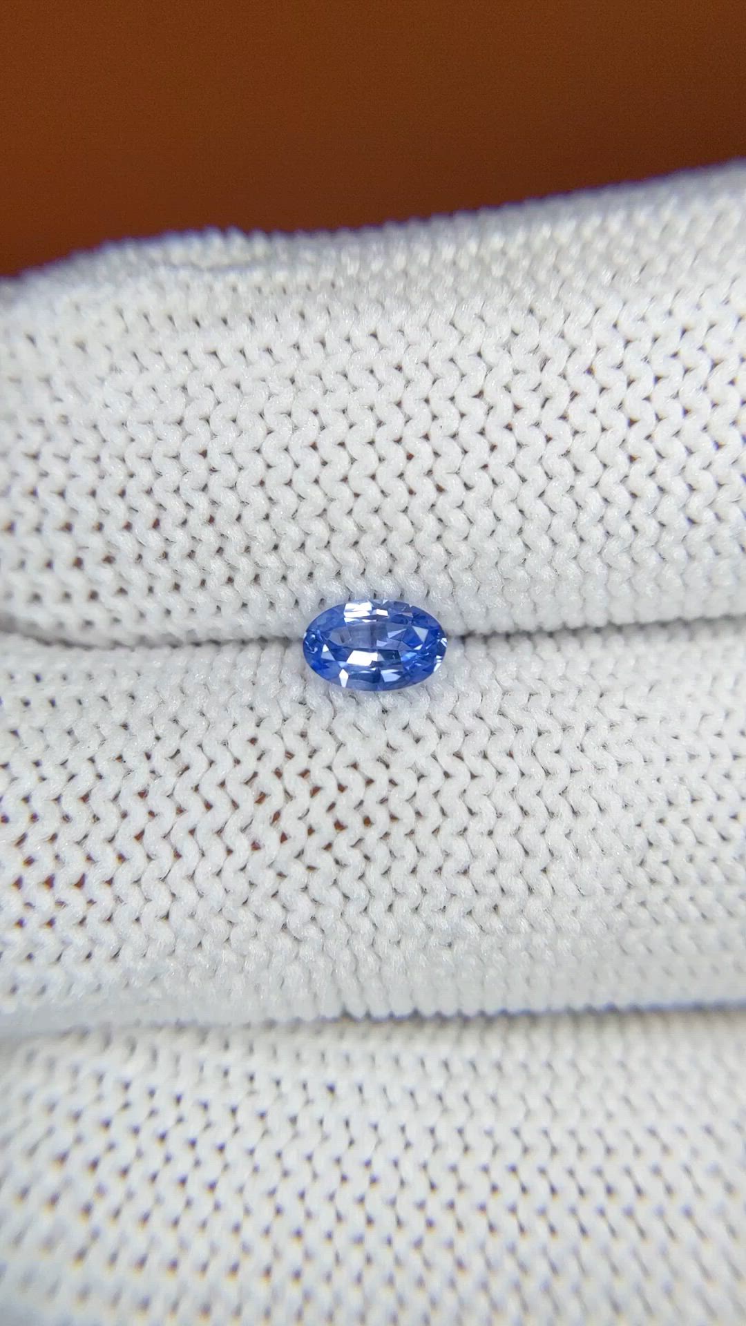 0.38 Ct. Blue Sapphire from Ceylon (Sri Lanka) Size Video