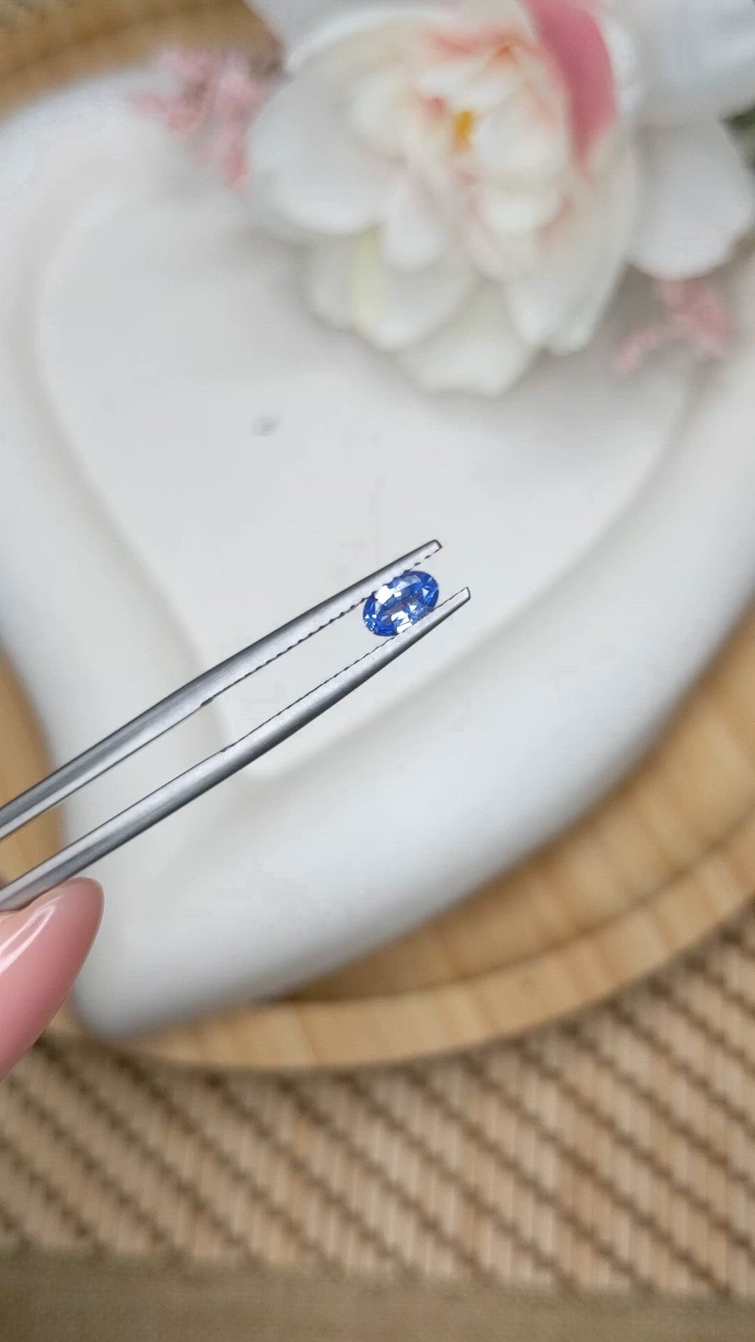 0.38 Ct. Blue Sapphire from Ceylon (Sri Lanka) Size Video