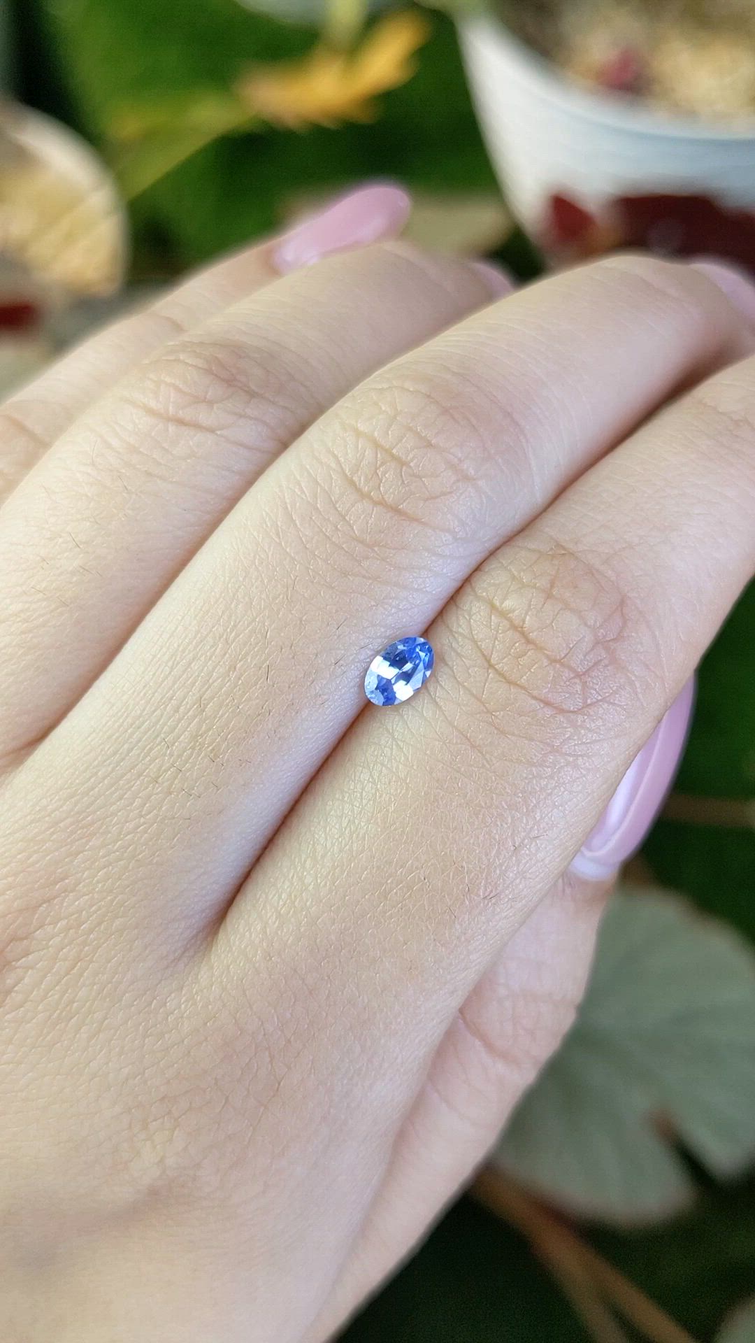 0.38 Ct. Blue Sapphire from Ceylon (Sri Lanka) Size Video