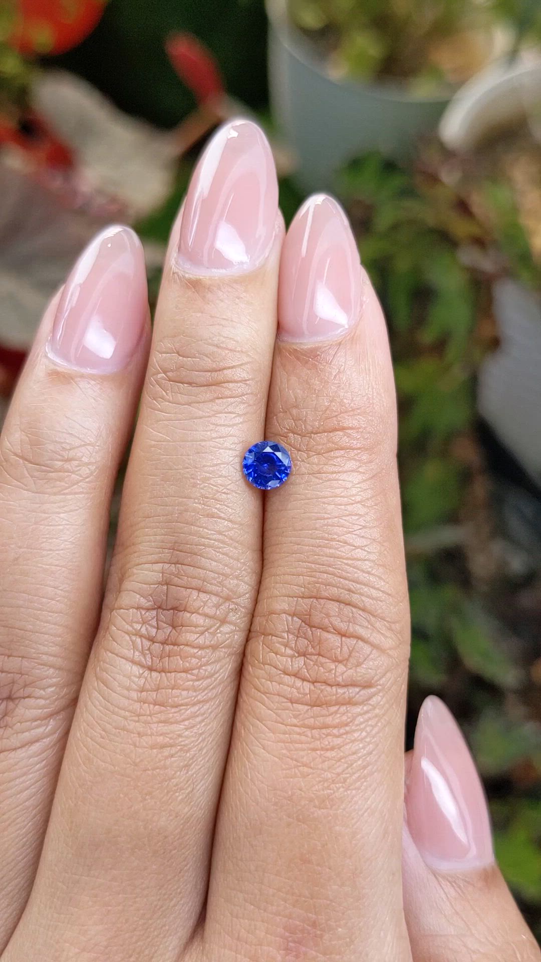 0.59 Ct. Blue Sapphire from Ceylon (Sri Lanka) Size Video