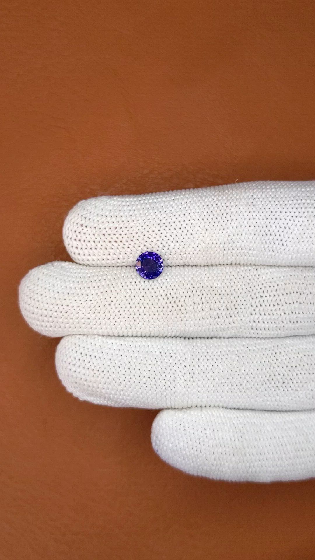 0.85 Ct. Purplish Blue Sapphire from Ceylon (Sri Lanka) Size Video
