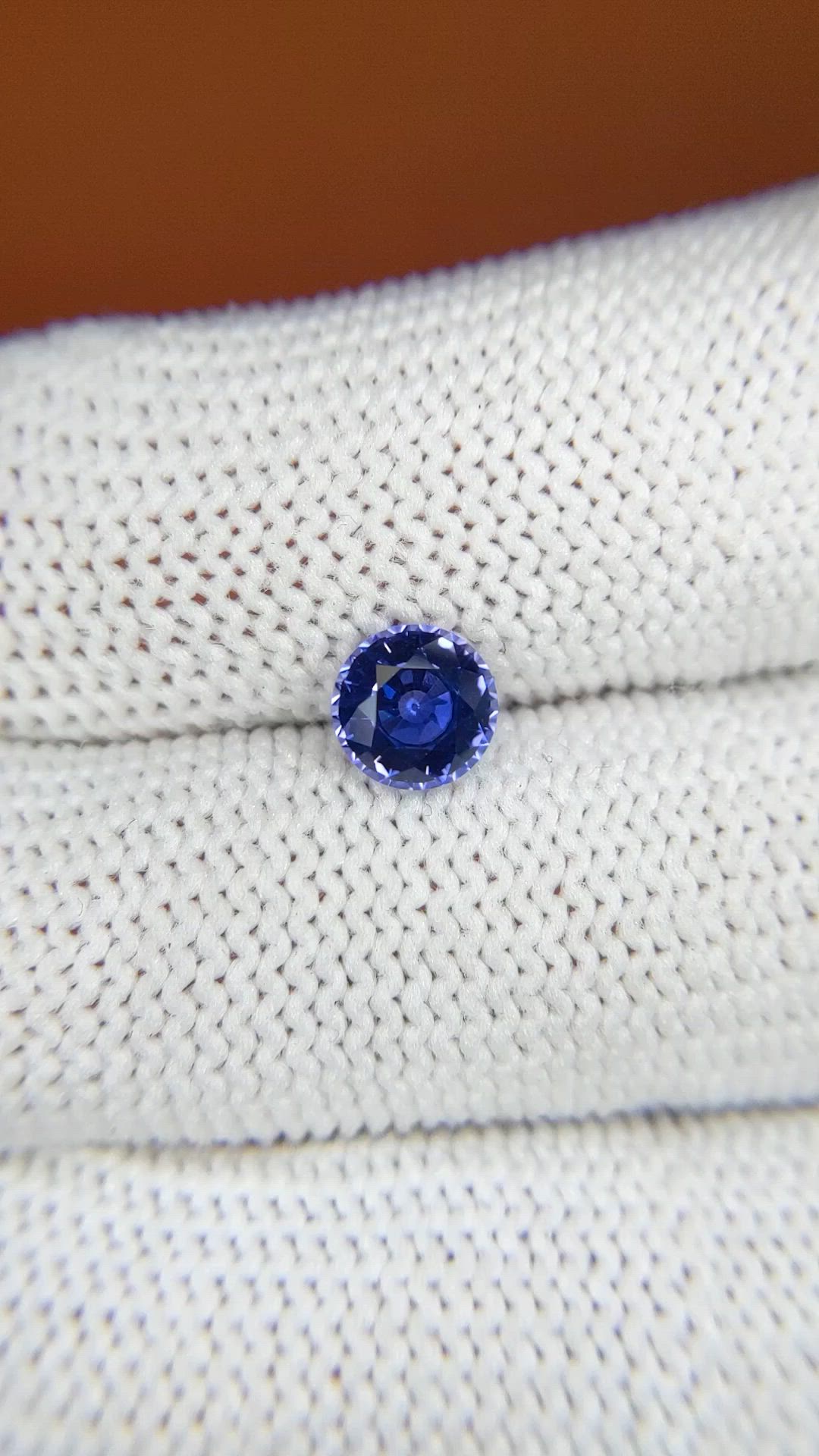 1.04 Ct. Purplish Blue Sapphire from Ceylon (Sri Lanka) Size Video