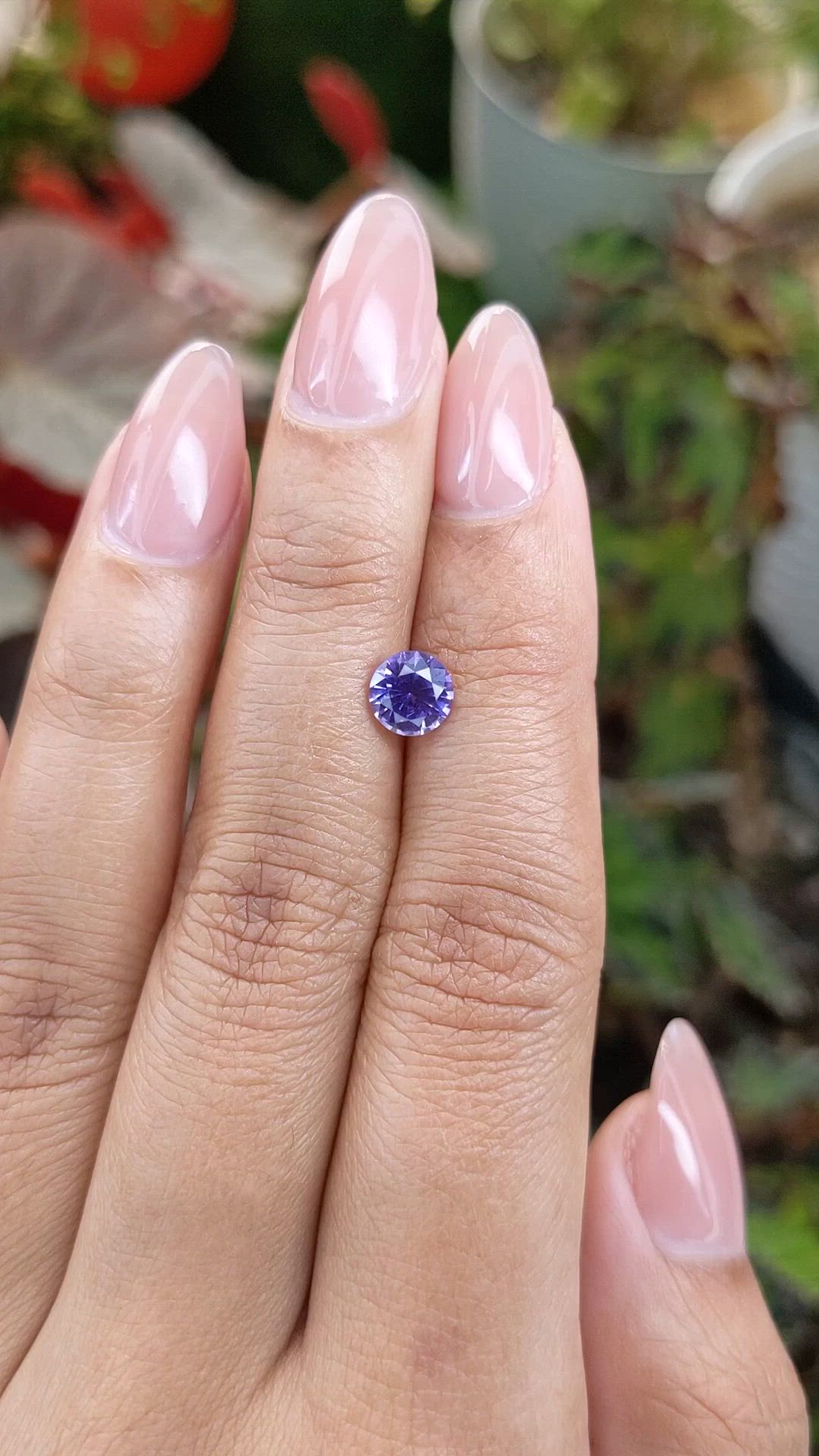 1.19 Ct. Bluish Purple Sapphire from Ceylon (Sri Lanka) Size Video