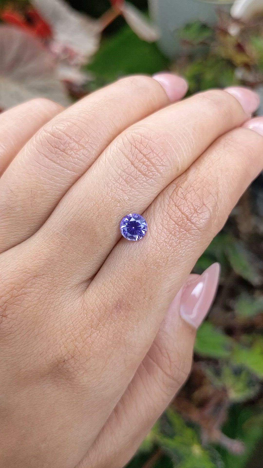 1.19 Ct. Bluish Purple Sapphire from Ceylon (Sri Lanka) Size Video