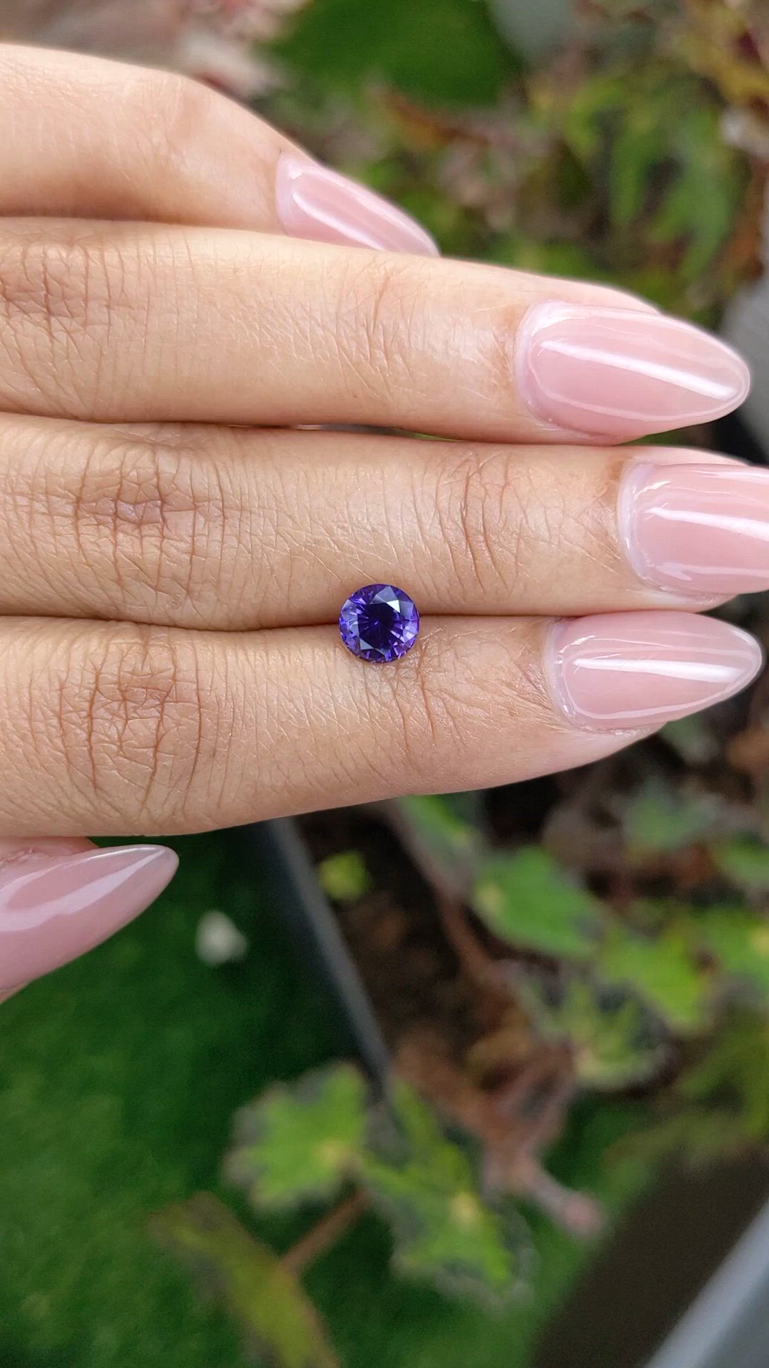 1.14 Ct. Bluish Purple Sapphire from Ceylon (Sri Lanka) Size Video