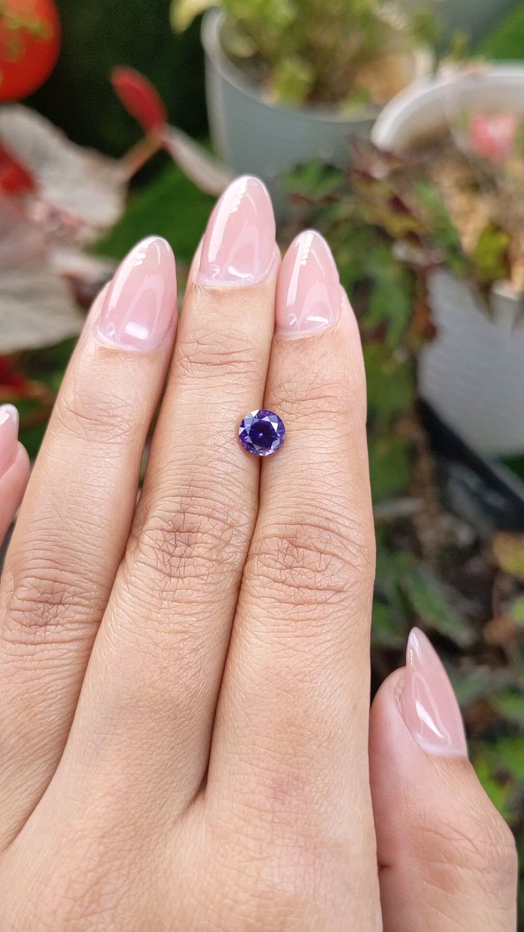 1.14 Ct. Bluish Purple Sapphire from Ceylon (Sri Lanka) Size Video
