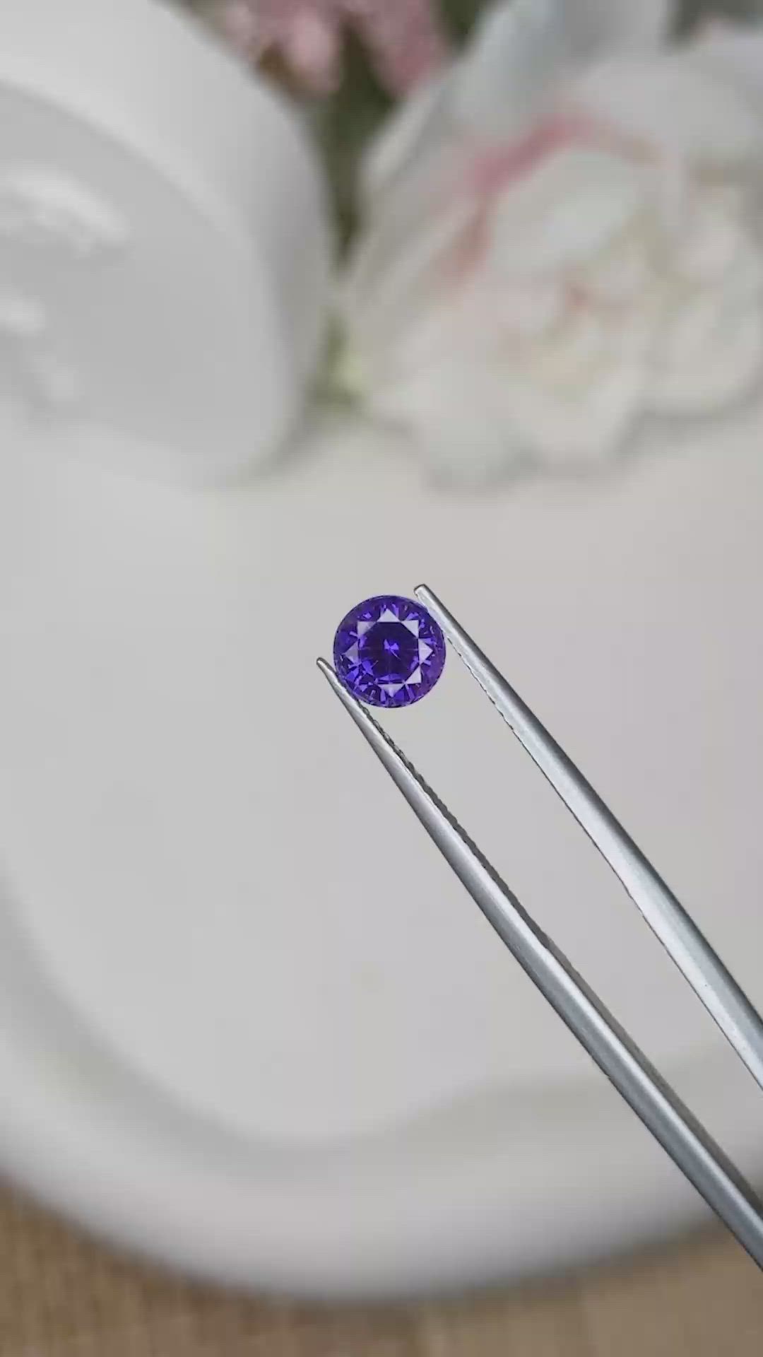 1.14 Ct. Bluish Purple Sapphire from Ceylon (Sri Lanka) Size Video