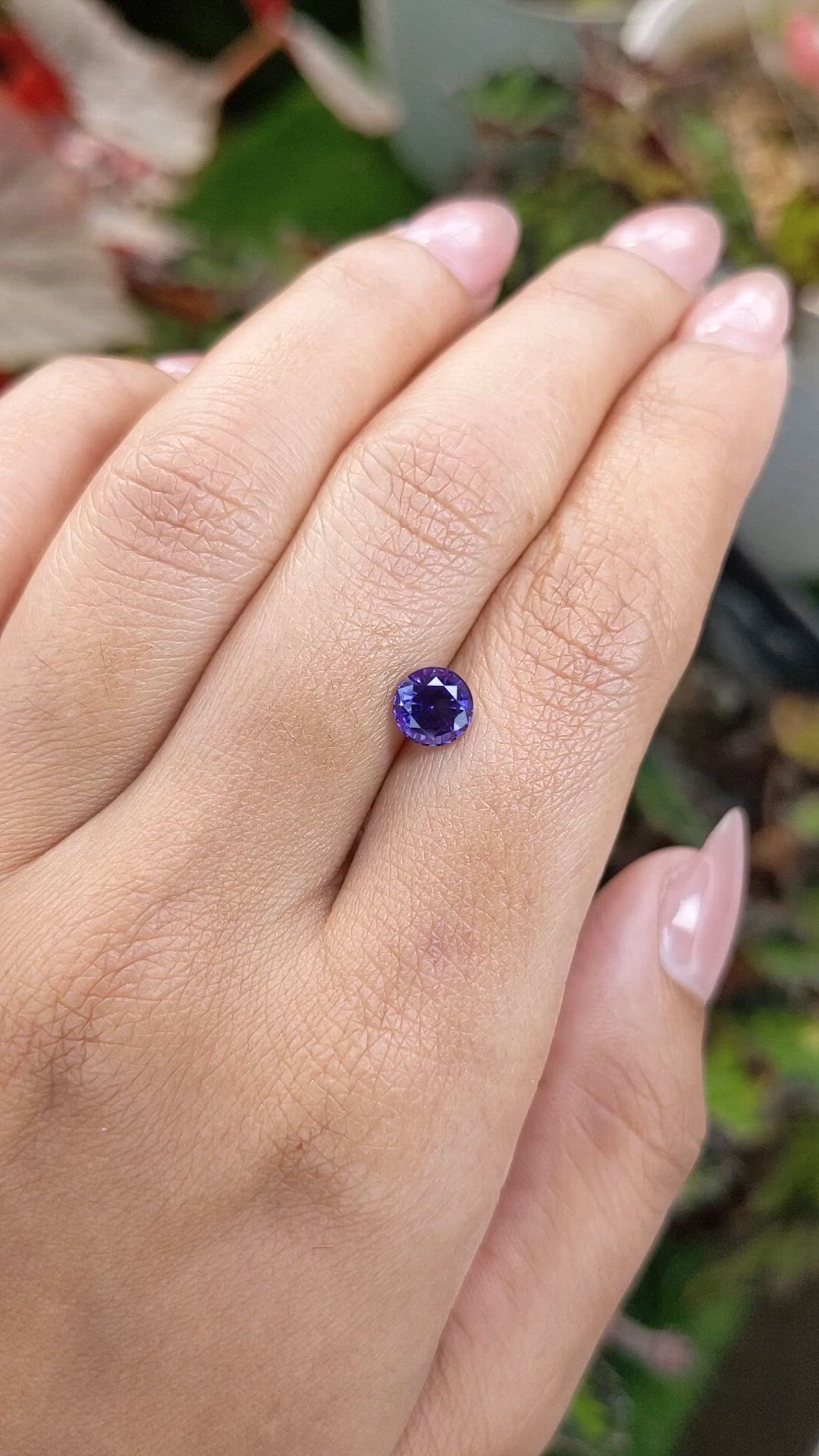1.14 Ct. Bluish Purple Sapphire from Ceylon (Sri Lanka) Size Video