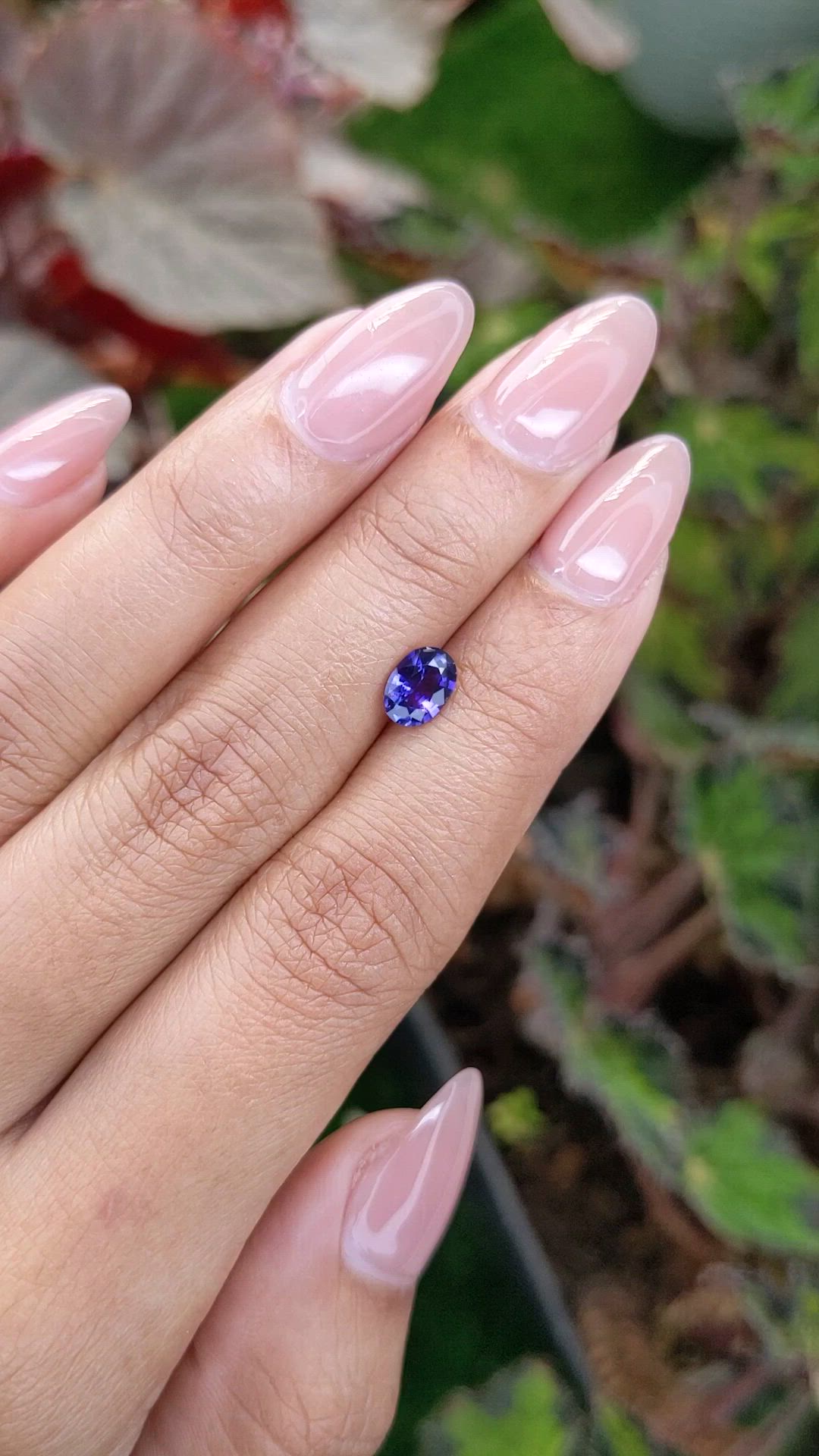 0.94 Ct. Purplish Blue Sapphire from Ceylon (Sri Lanka) Size Video