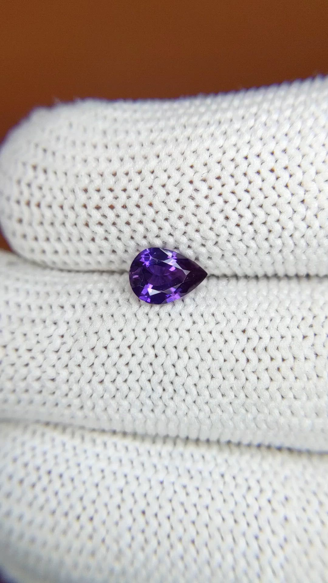 0.75 Ct. Bluish Purple Sapphire from Ceylon (Sri Lanka) Size Video
