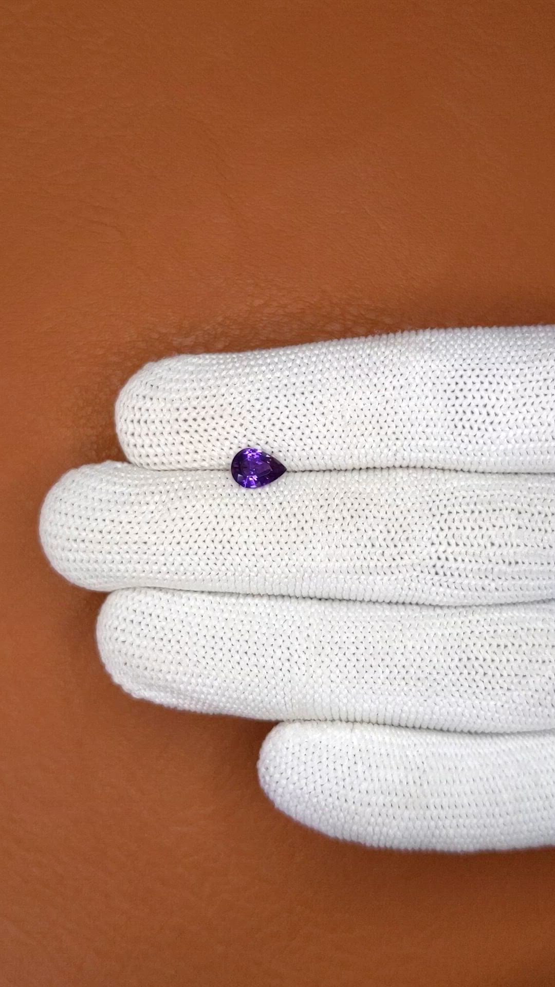 0.75 Ct. Bluish Purple Sapphire from Ceylon (Sri Lanka) Size Video