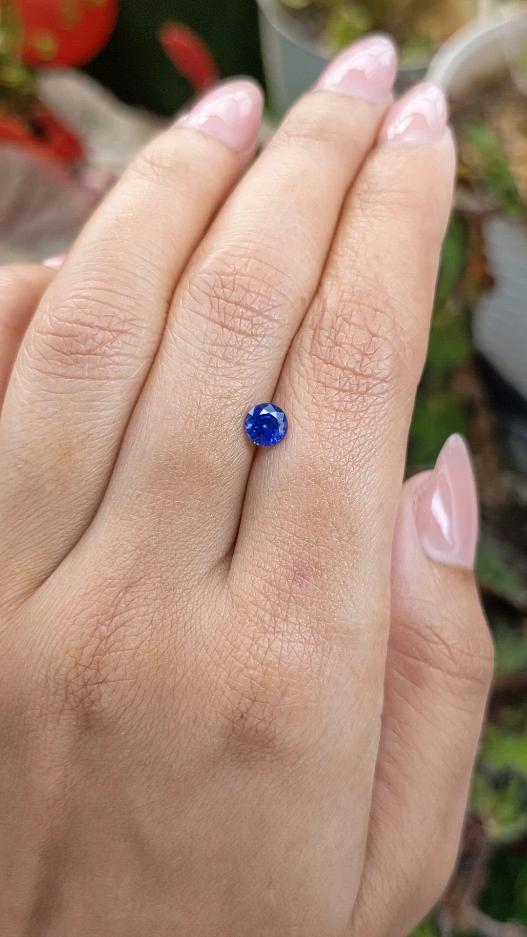 0.68 Ct. Blue Sapphire from Ceylon (Sri Lanka) Size Video