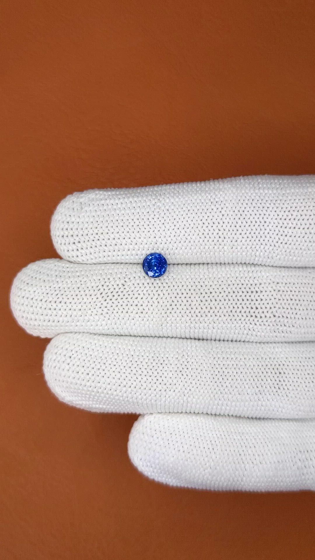 0.68 Ct. Blue Sapphire from Ceylon (Sri Lanka) Size Video