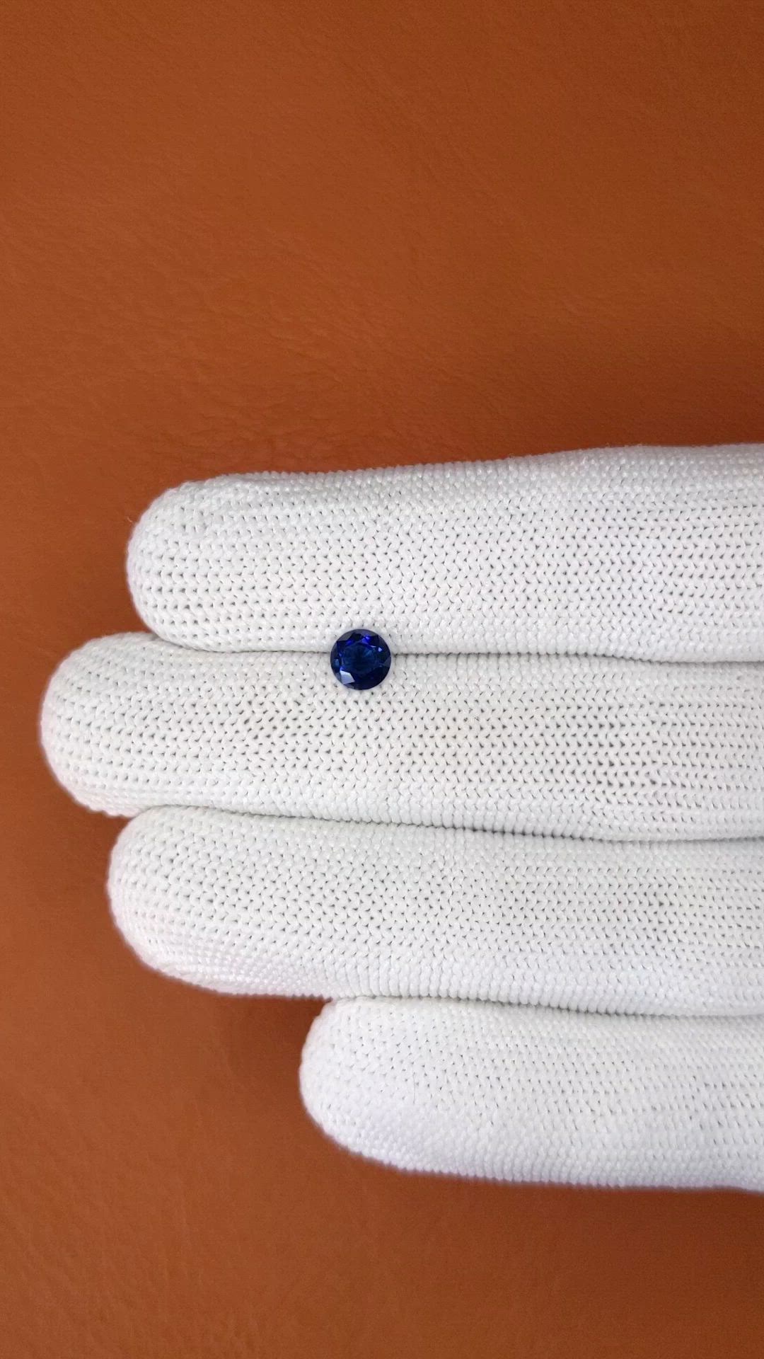 0.64 Ct. Blue Sapphire from Ceylon (Sri Lanka) Size Video