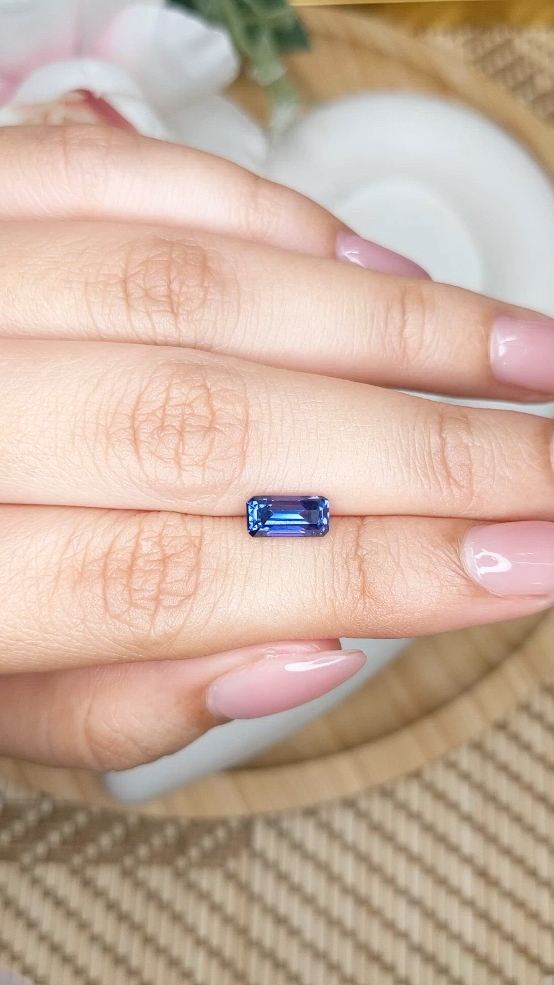 1.51 Ct. Violet Sapphire from Ceylon (Sri Lanka) Size Video