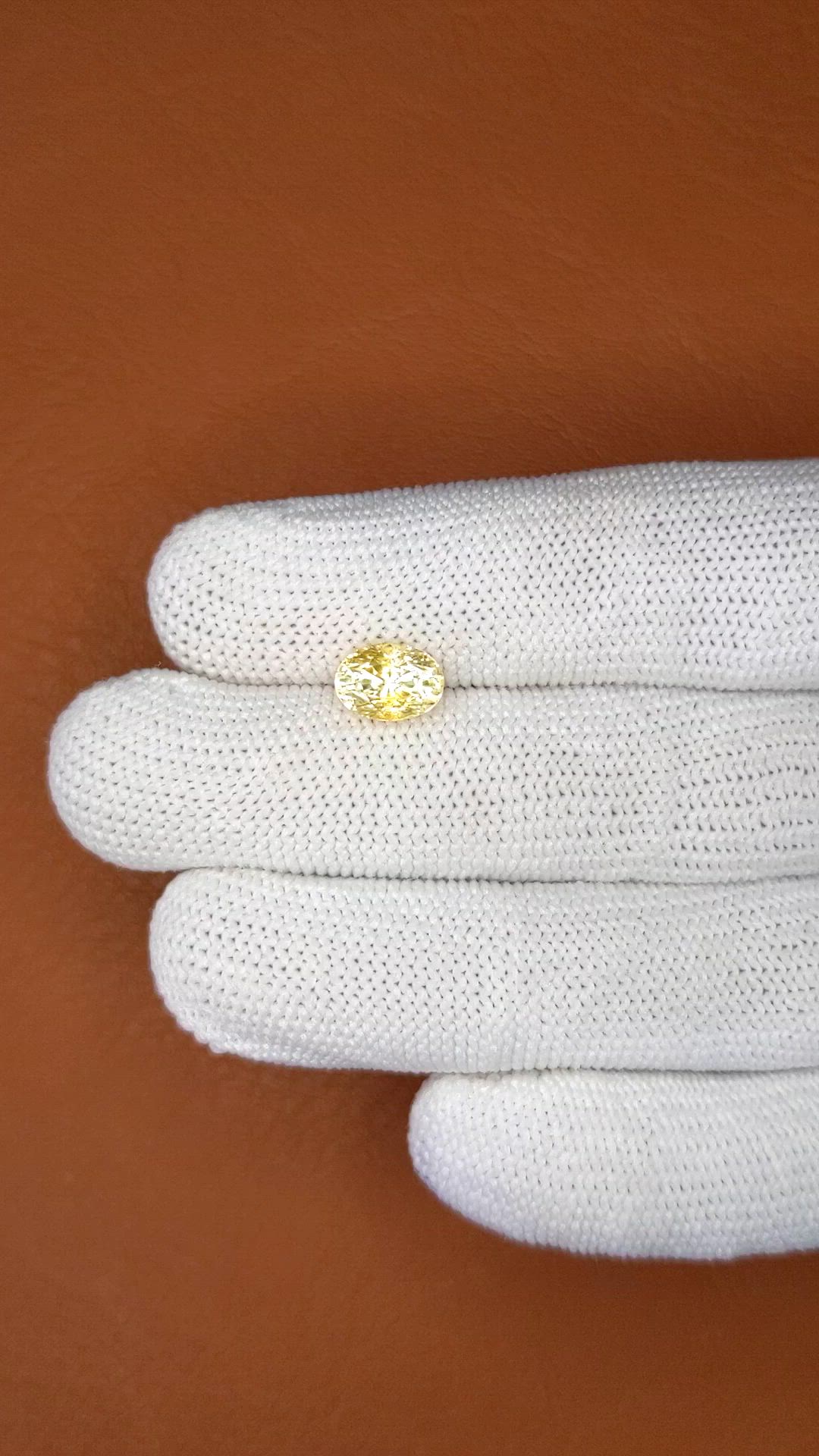 2.37 Ct. Yellow Sapphire from Ceylon (Sri Lanka) Size Video