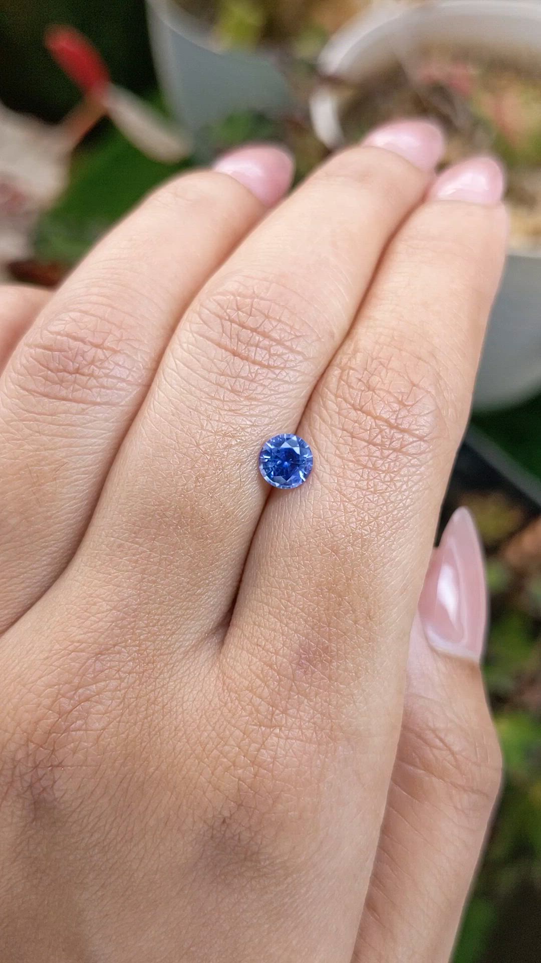 0.79 Ct. Blue Sapphire from Ceylon (Sri Lanka) Size Video