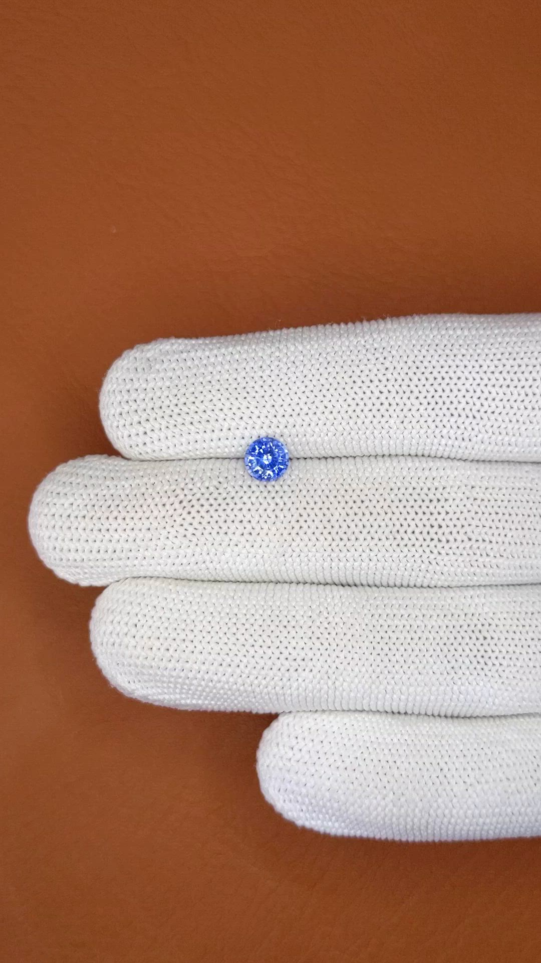 0.79 Ct. Blue Sapphire from Ceylon (Sri Lanka) Size Video