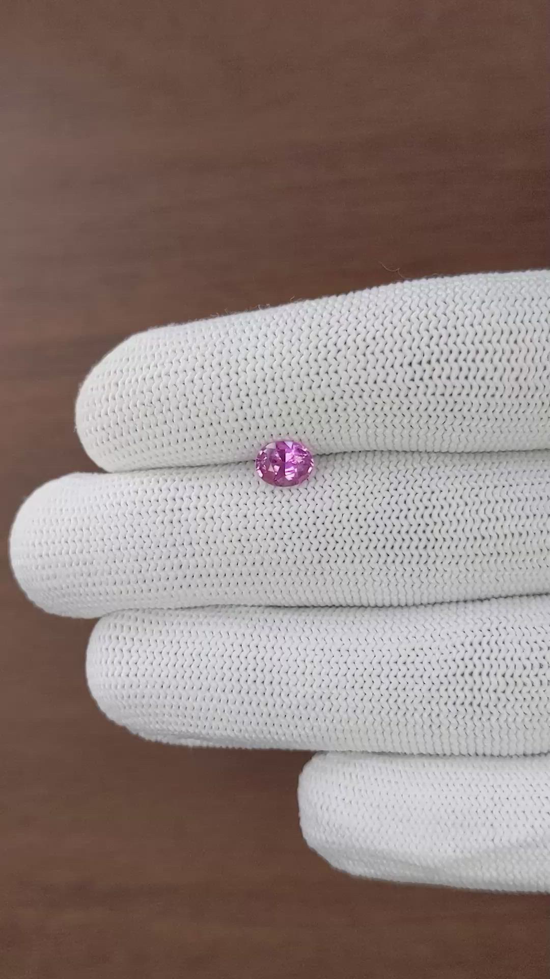 1.03 Ct. Purplish Pink Sapphire from Madagascar Size Video