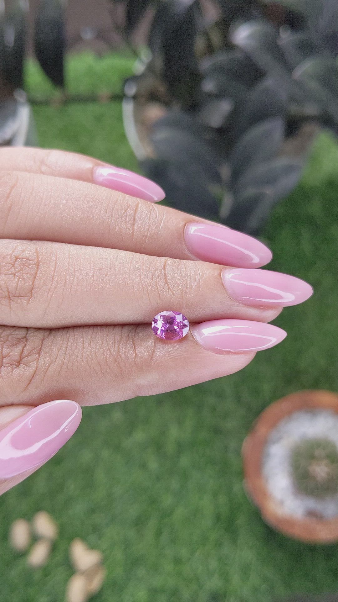 1.03 Ct. Purplish Pink Sapphire from Madagascar Size Video