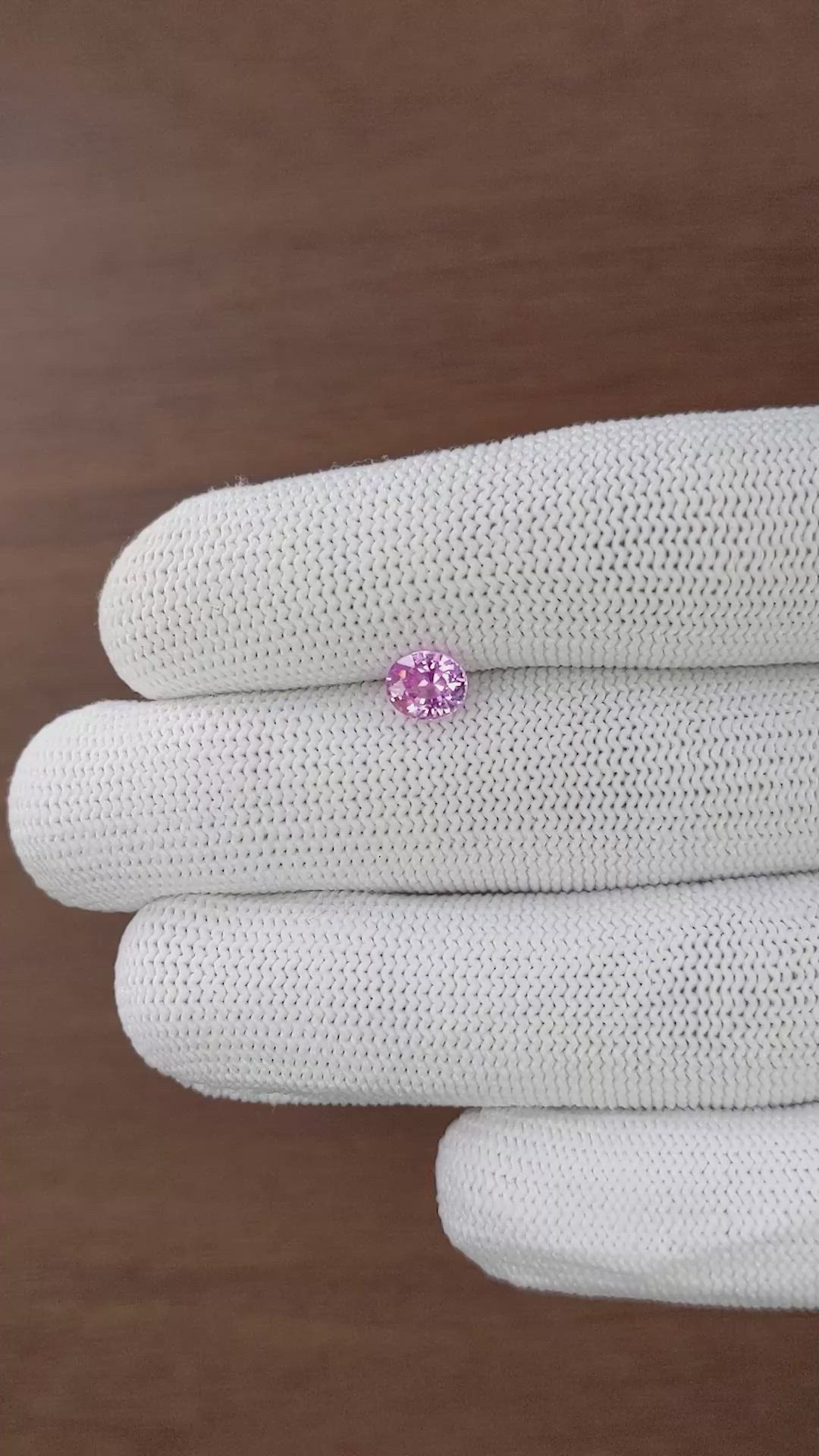1.12 Ct. Purplish Pink Sapphire from Madagascar Size Video