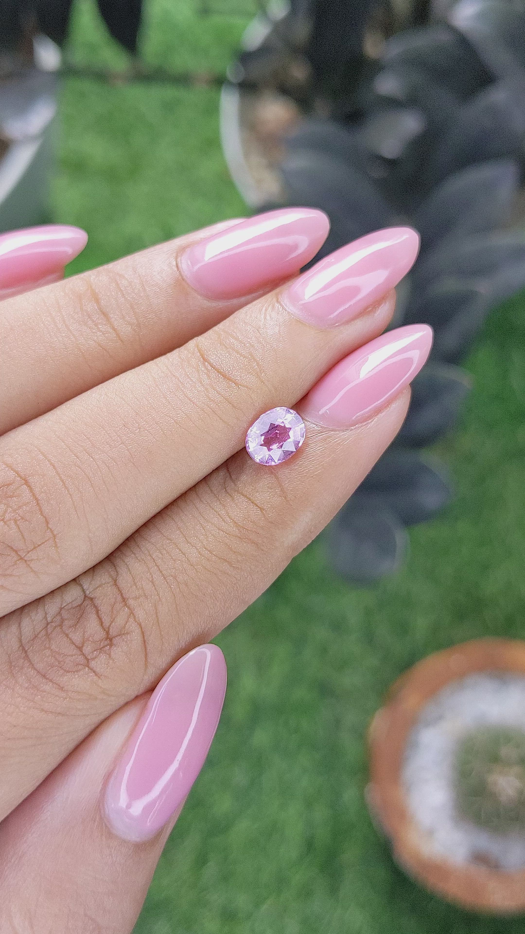1.03 Ct. Purplish Pink Sapphire from Madagascar Size Video