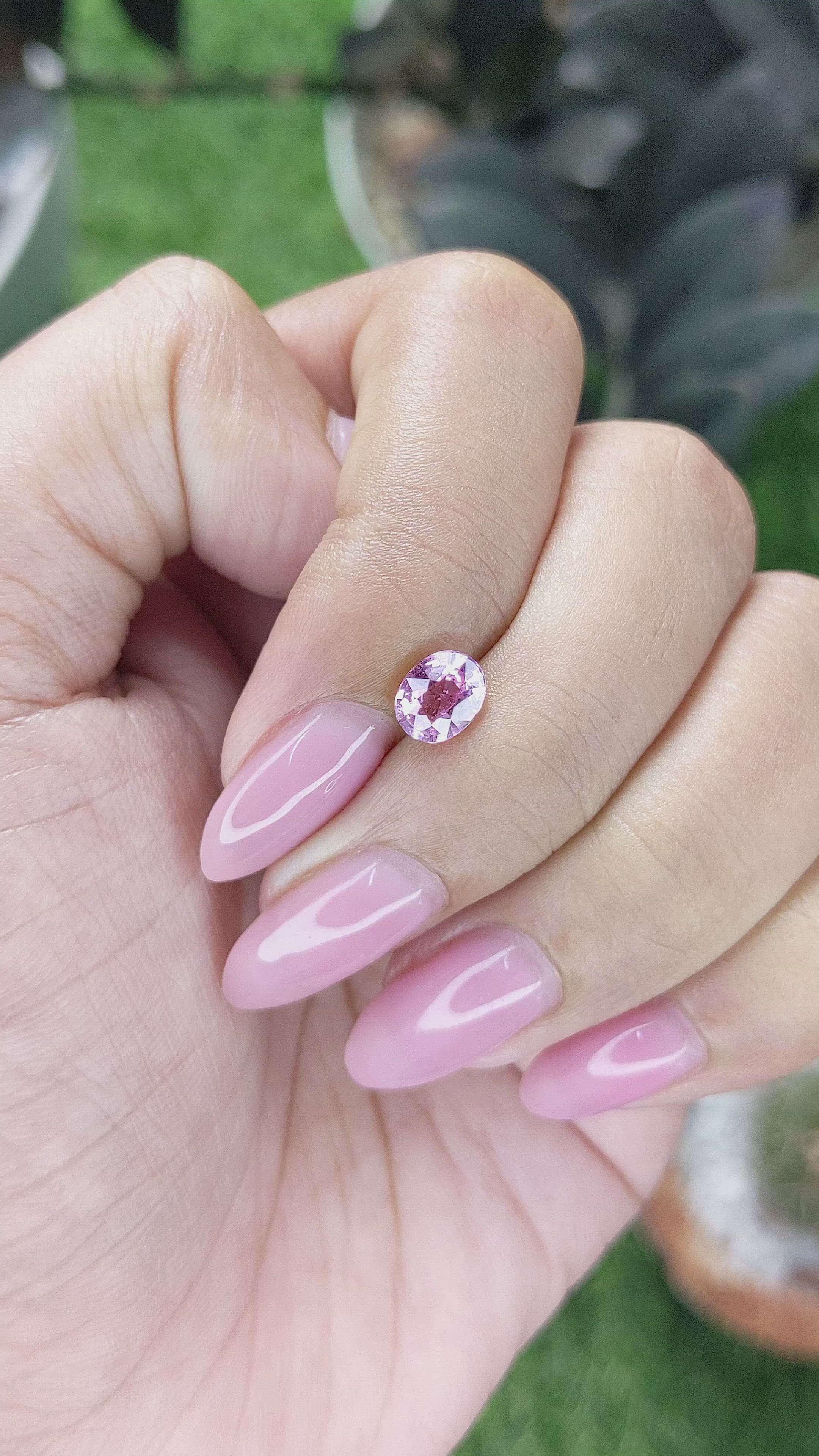 1.03 Ct. Purplish Pink Sapphire from Madagascar Size Video