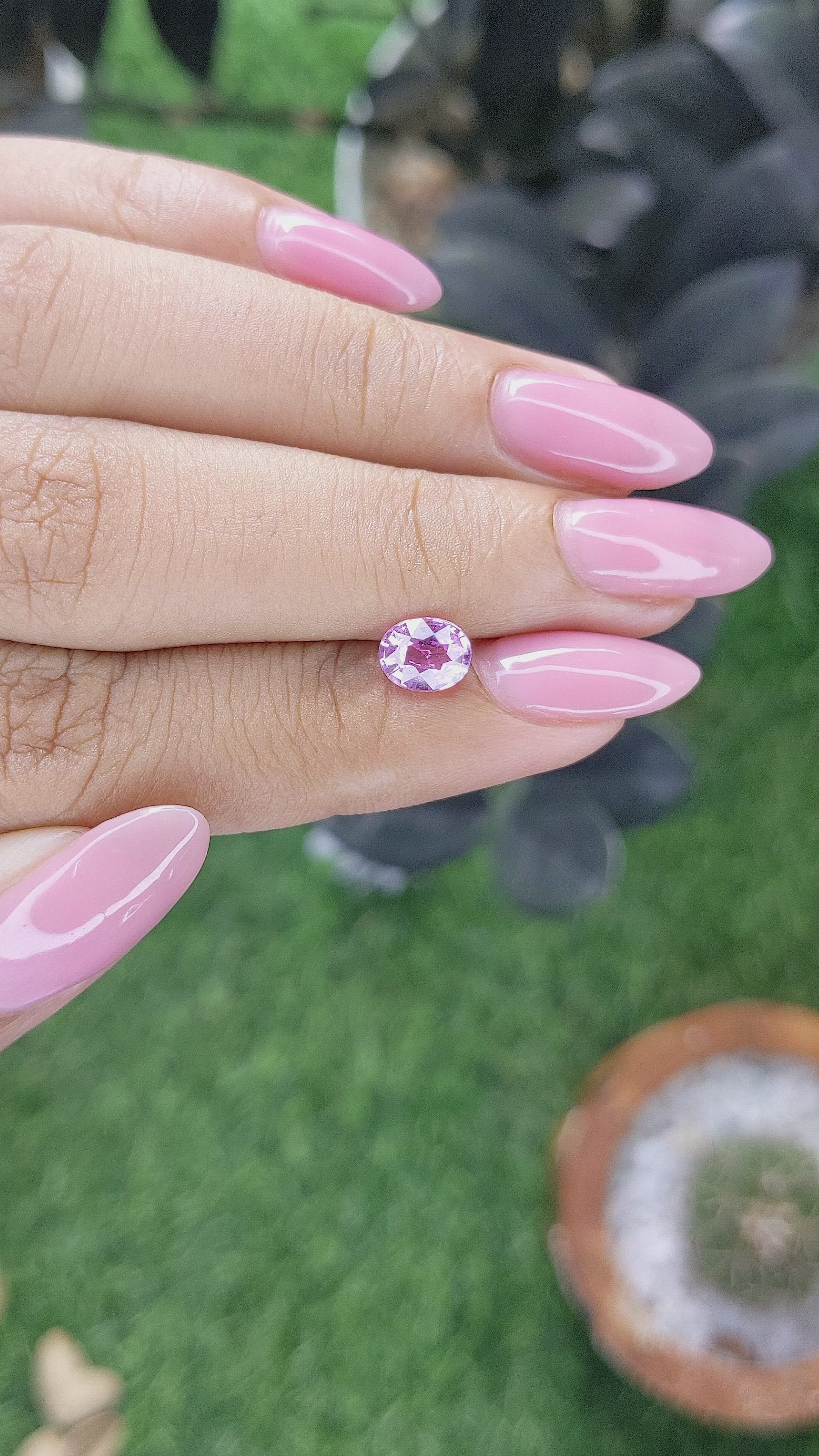 1.03 Ct. Purplish Pink Sapphire from Madagascar Size Video