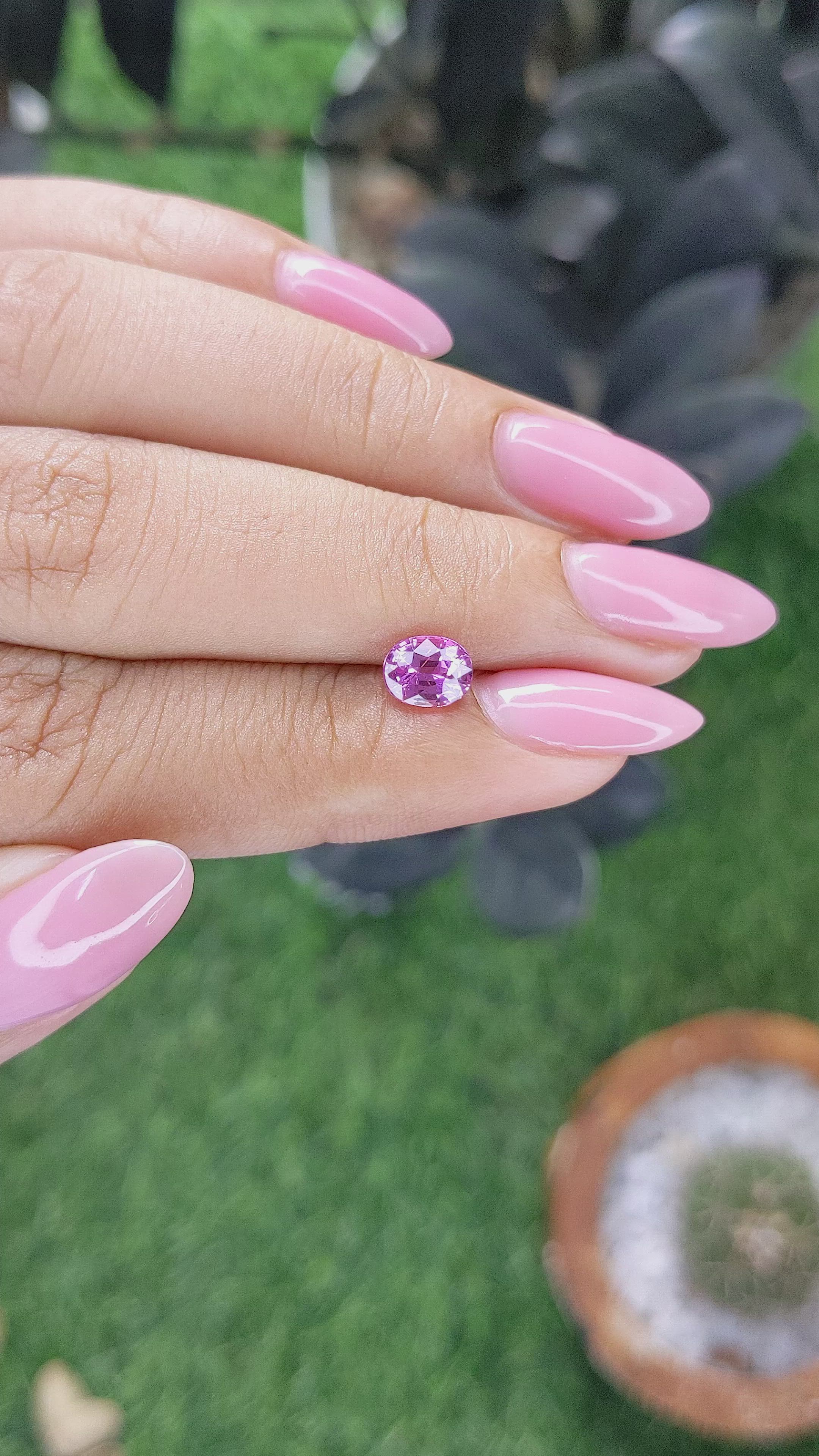 1.03 Ct. Purplish Pink Sapphire from Madagascar Size Video