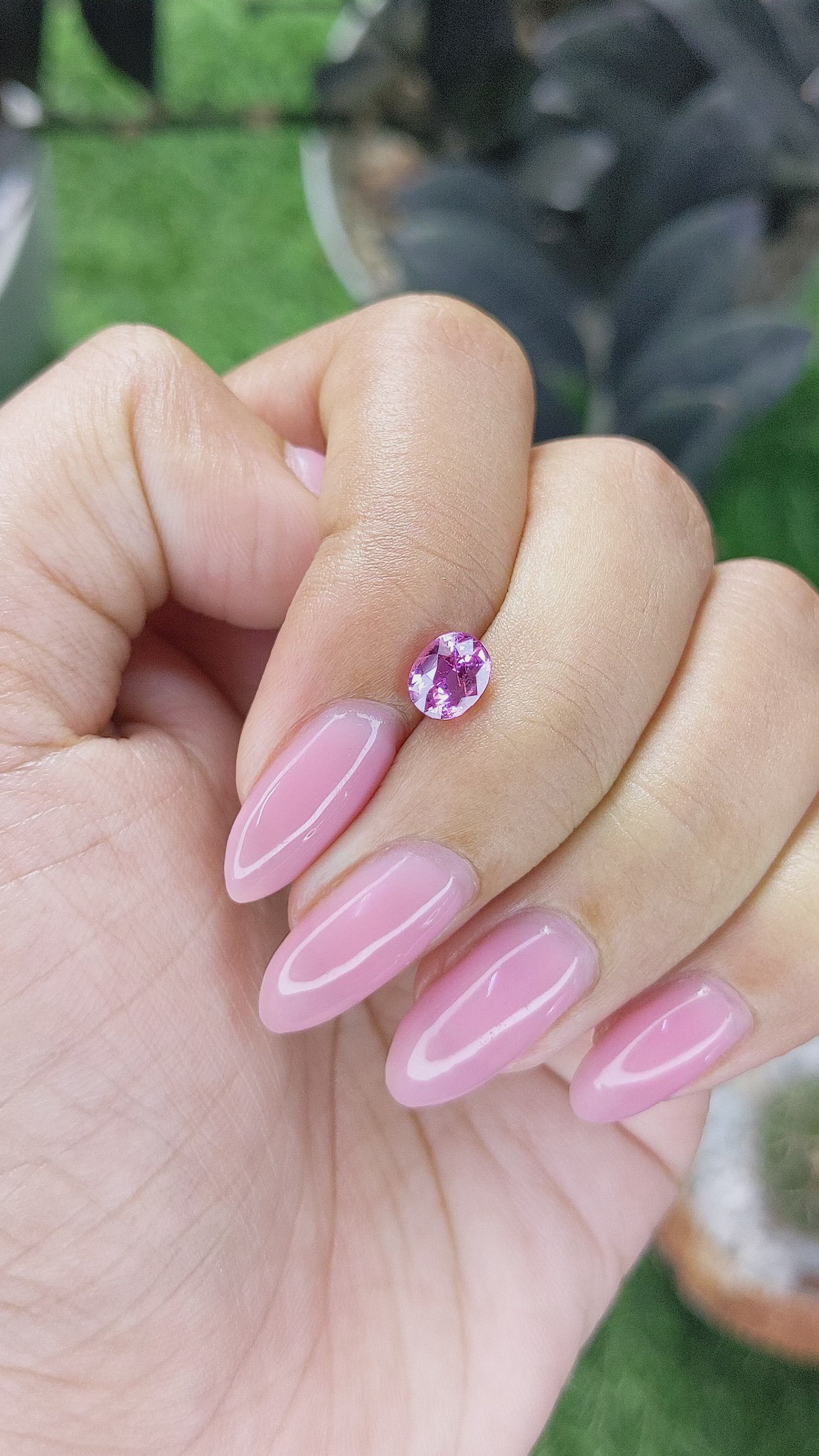 1.03 Ct. Purplish Pink Sapphire from Madagascar Size Video
